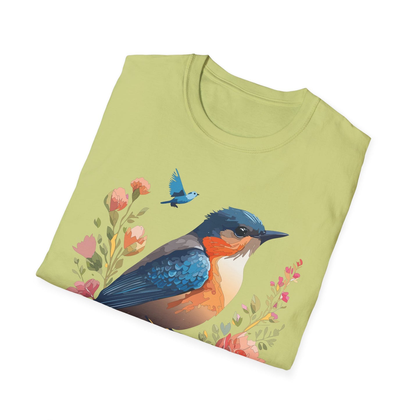Bird T-Shirt, Floral Bird T Shirt, Shirt with Bird, Shirt with Animal