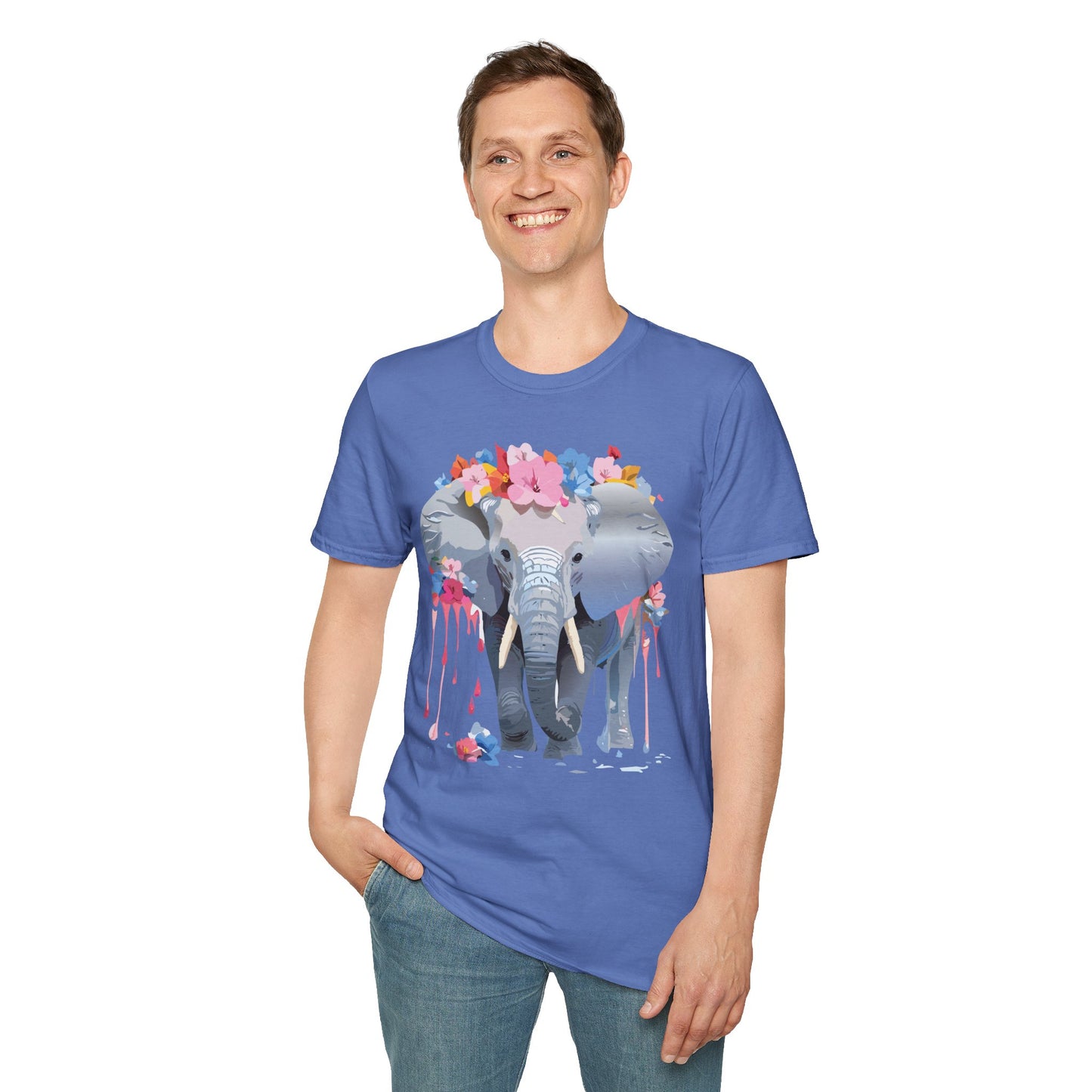 Elephant Shirt, T Shirt with Elephant, Elephant on T Shirt, T Shirt with Animation, Animals Tee Shirt