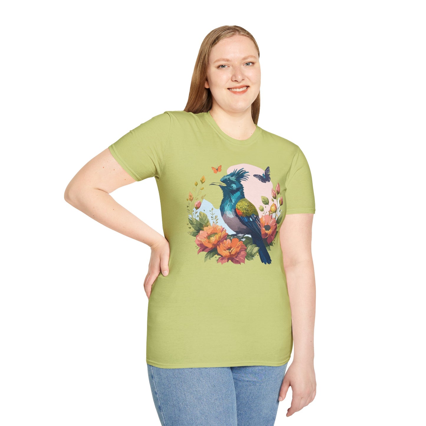 Bird T-Shirt, Floral Bird T Shirt, Shirt with Bird, Shirt with Animal