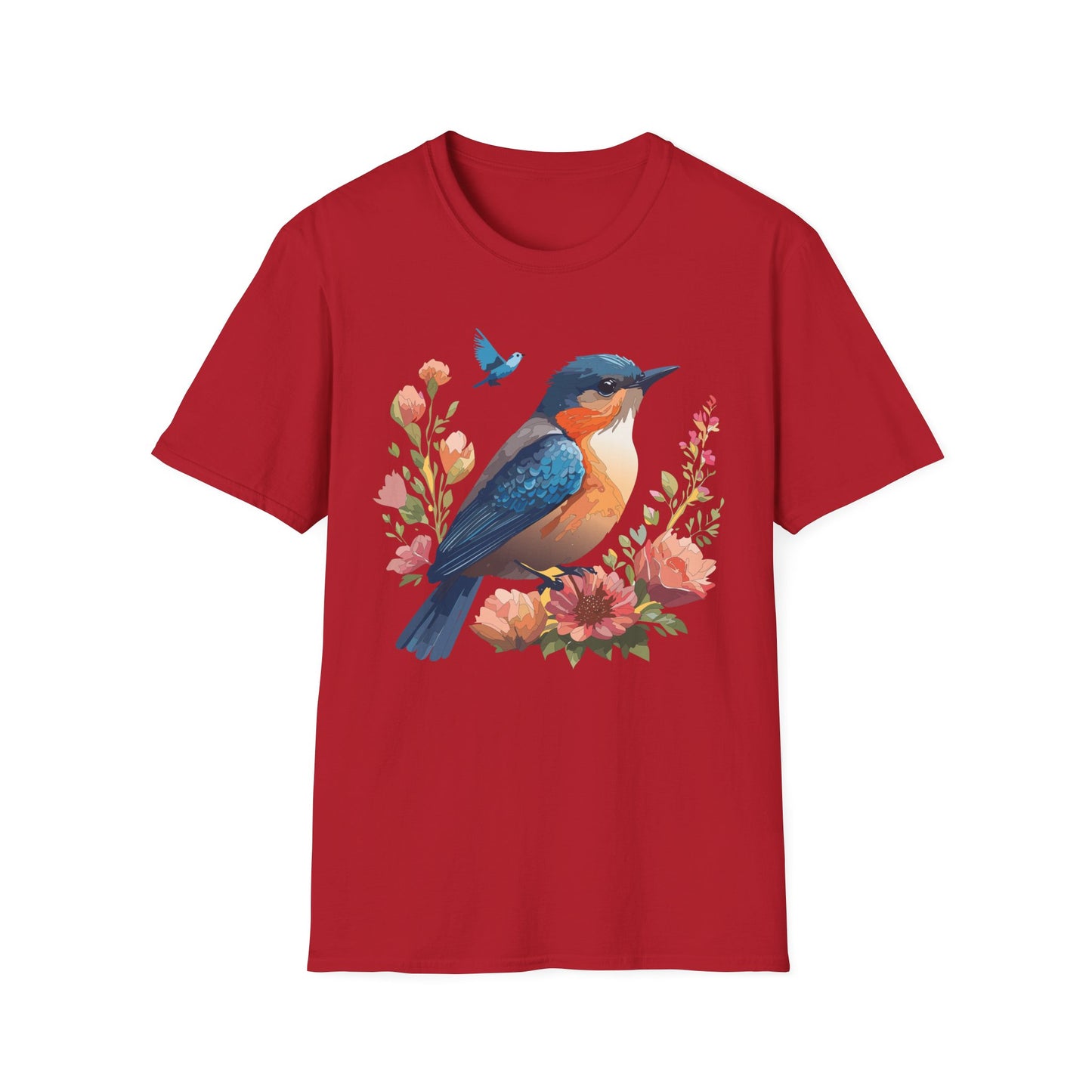 Bird T-Shirt, Floral Bird T Shirt, Shirt with Bird, Shirt with Animal