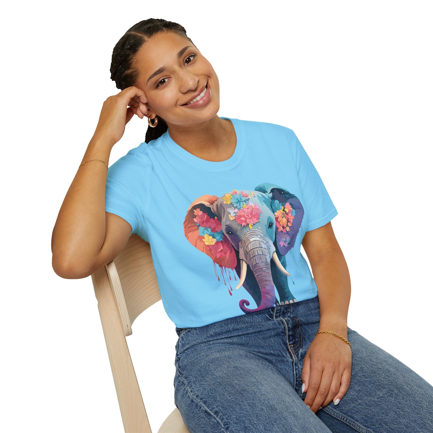 Elephant Shirt, T Shirt with Elephant, Elephant on T Shirt, T Shirt with Animation, Animals Tee Shirt
