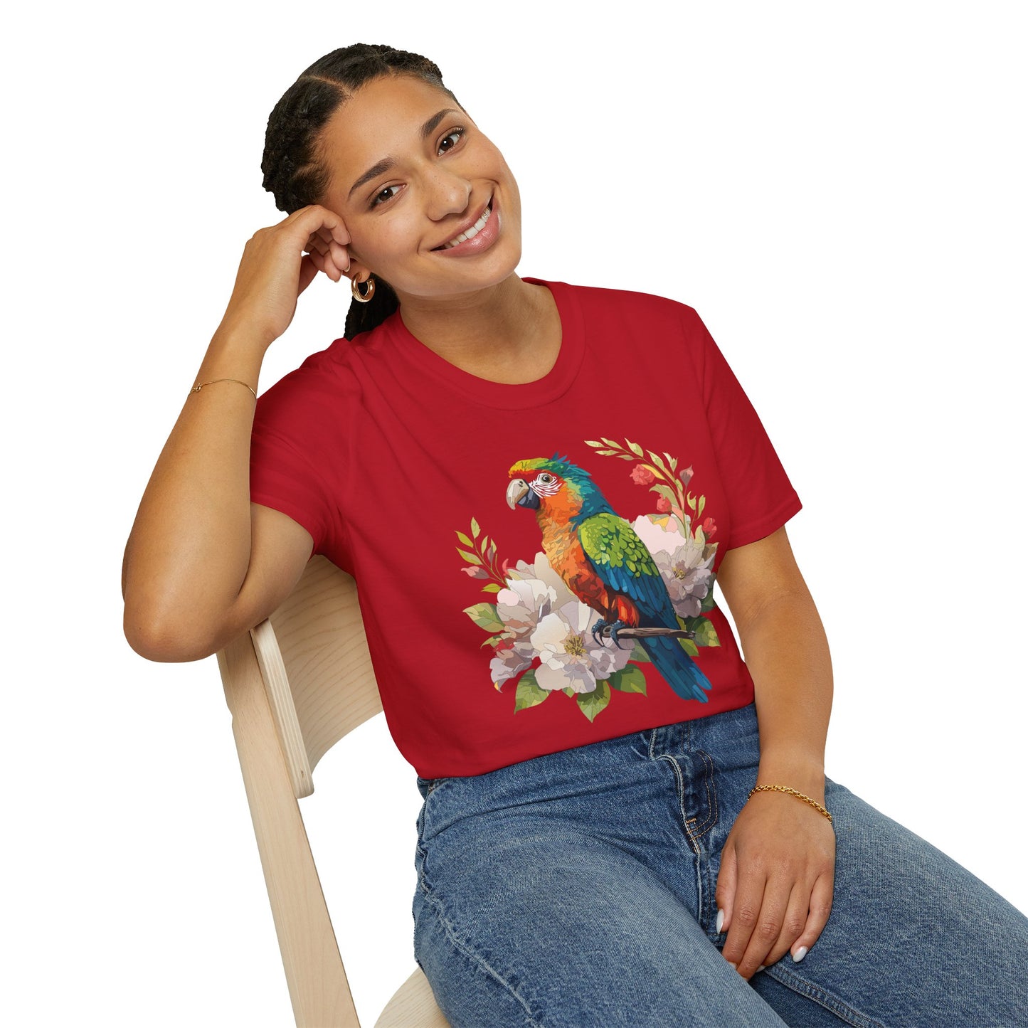 Bird T-Shirt, Floral Bird T Shirt, Shirt with Bird, Shirt with Animal