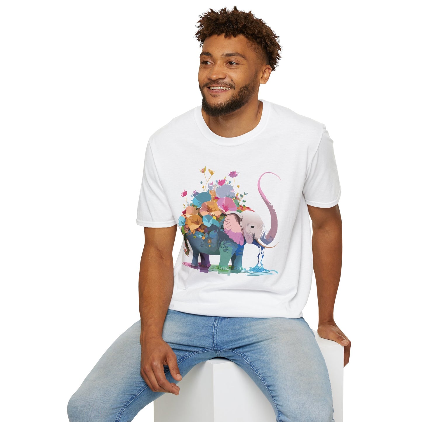 Elephant Shirt, T Shirt with Elephant, Elephant on T Shirt, T Shirt with Animation, Animals Tee Shirt