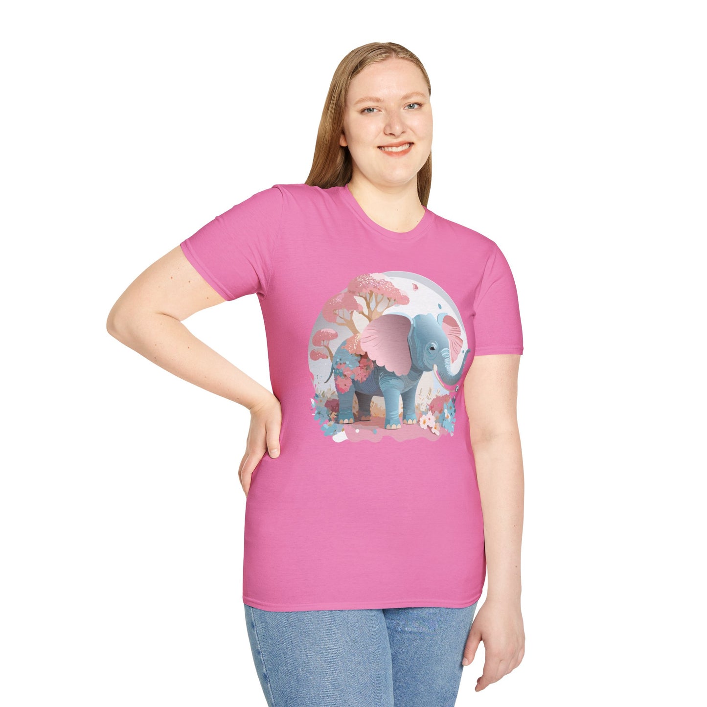 Elephant Shirt, T Shirt with Elephant, Elephant on T Shirt, T Shirt with Animation, Animals Tee Shirt