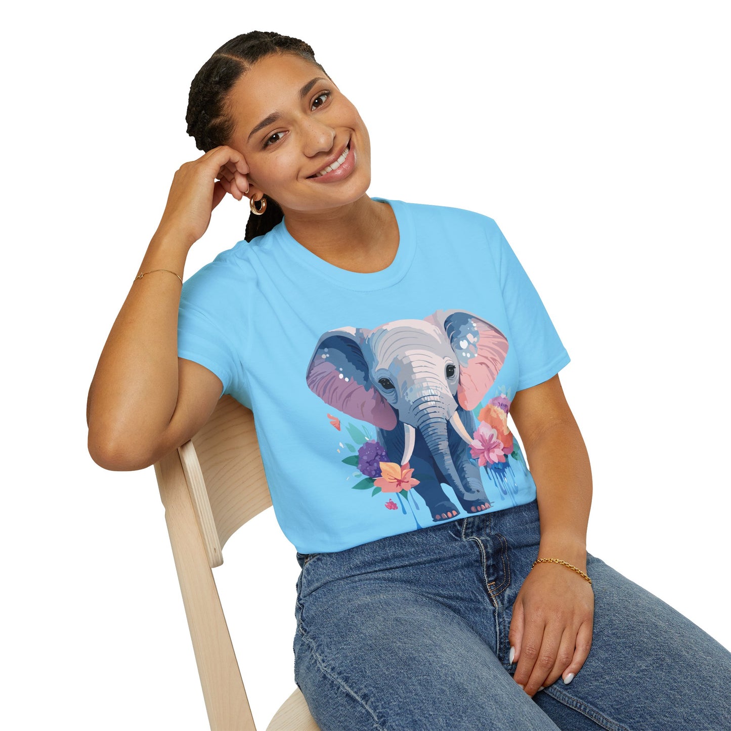 Elephant Shirt, T Shirt with Elephant, Elephant on T Shirt, T Shirt with Animation, Animals Tee Shirt