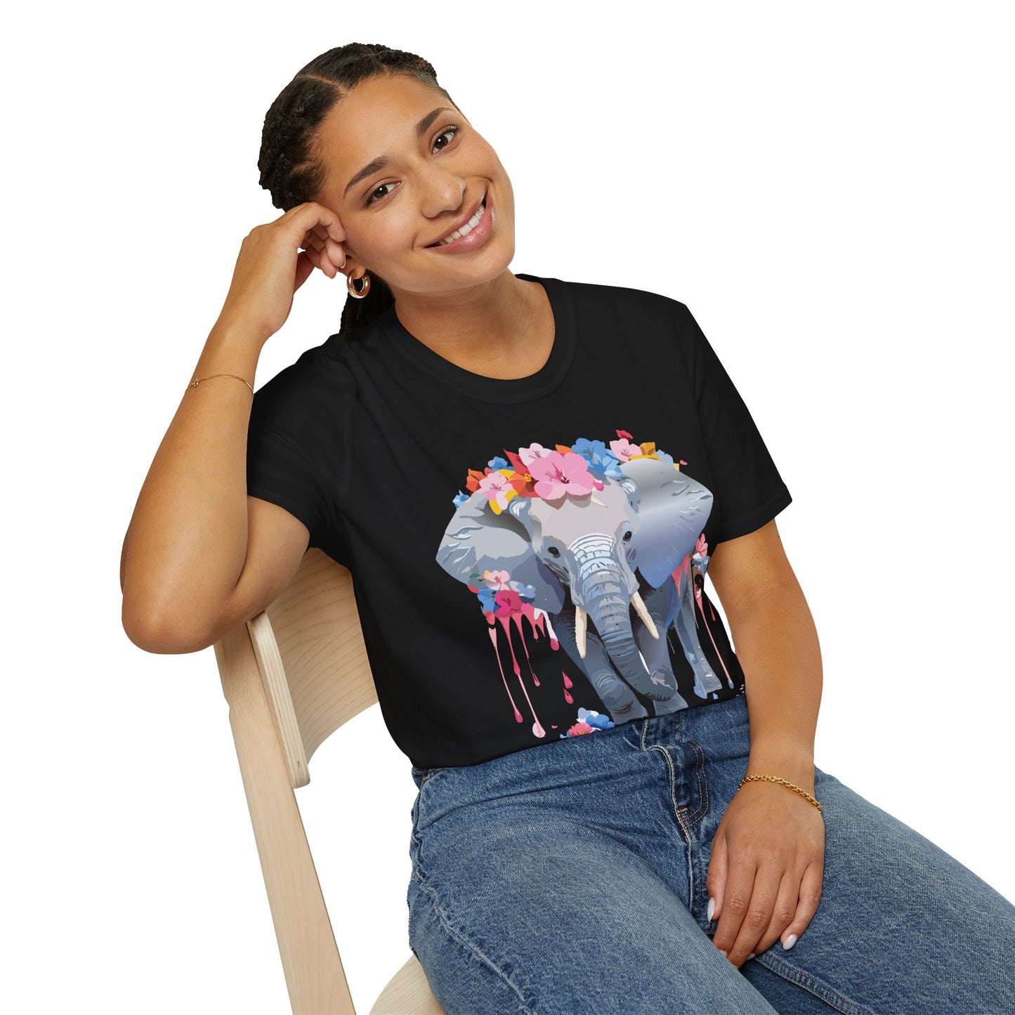 Elephant Shirt, T Shirt with Elephant, Elephant on T Shirt, T Shirt with Animation, Animals Tee Shirt
