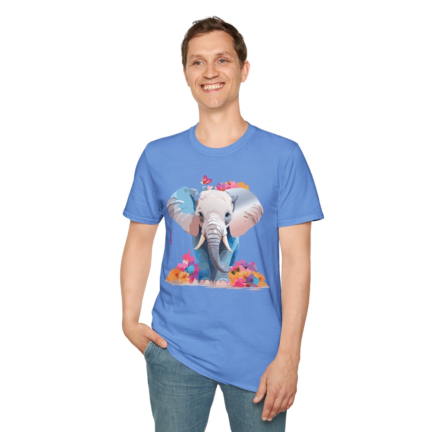 Elephant Shirt, T Shirt with Elephant, Elephant on T Shirt, T Shirt with Animation, Animals Tee Shirt