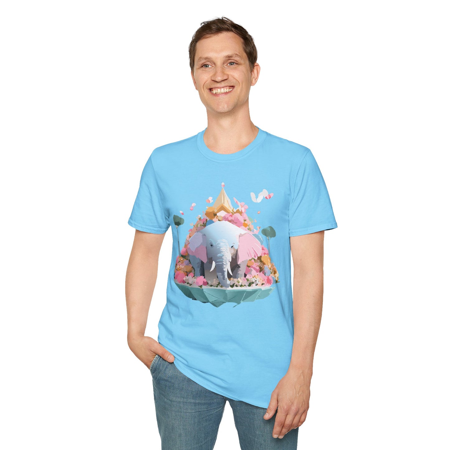 Elephant Shirt, T Shirt with Elephant, Elephant on T Shirt, T Shirt with Animation, Animals Tee Shirt