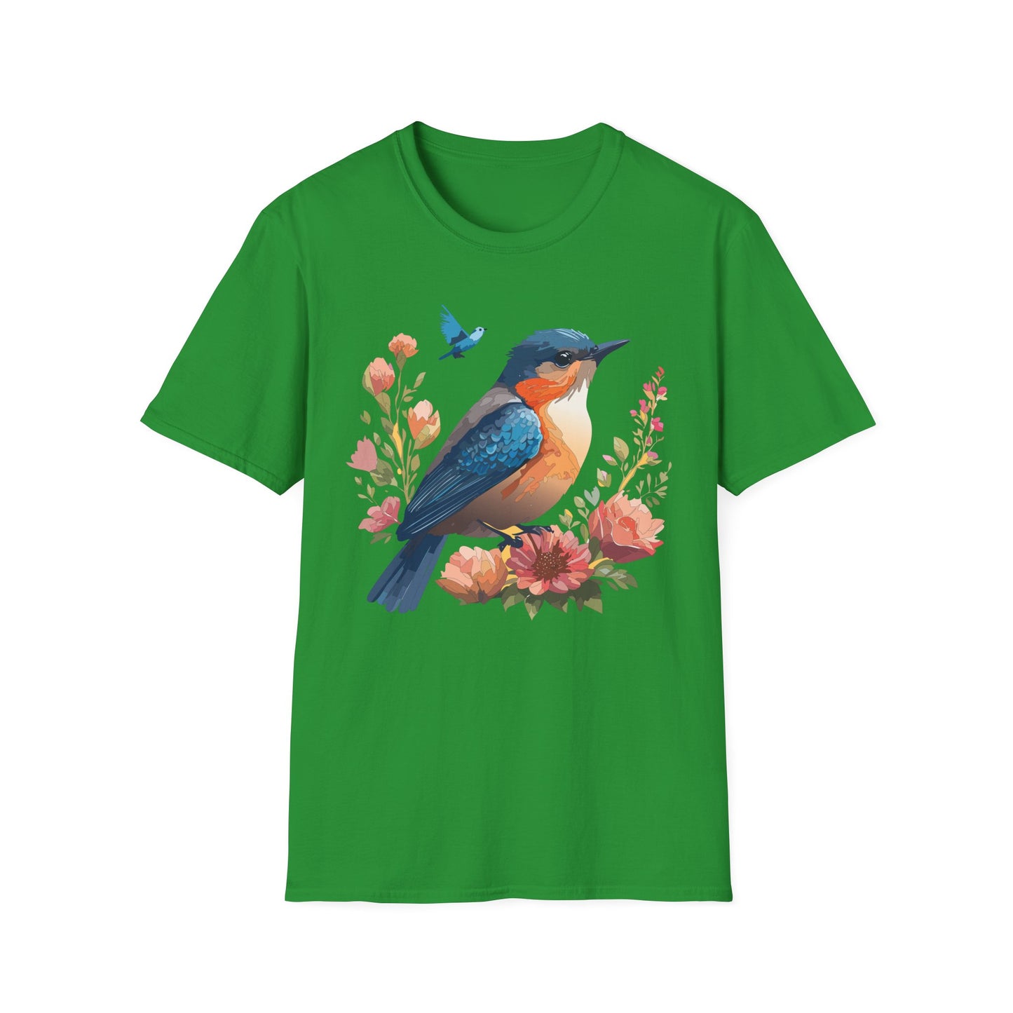 Bird T-Shirt, Floral Bird T Shirt, Shirt with Bird, Shirt with Animal
