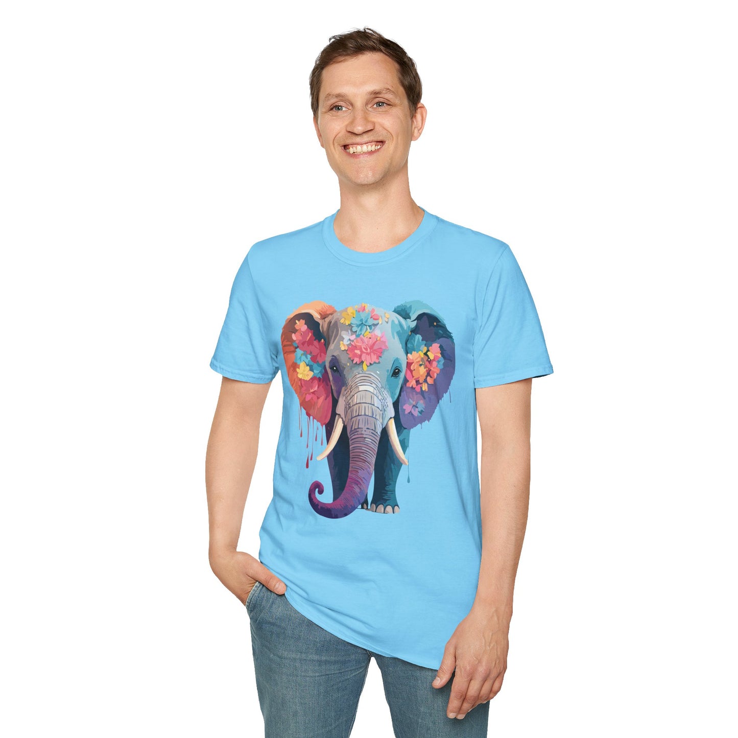 Elephant Shirt, T Shirt with Elephant, Elephant on T Shirt, T Shirt with Animation, Animals Tee Shirt