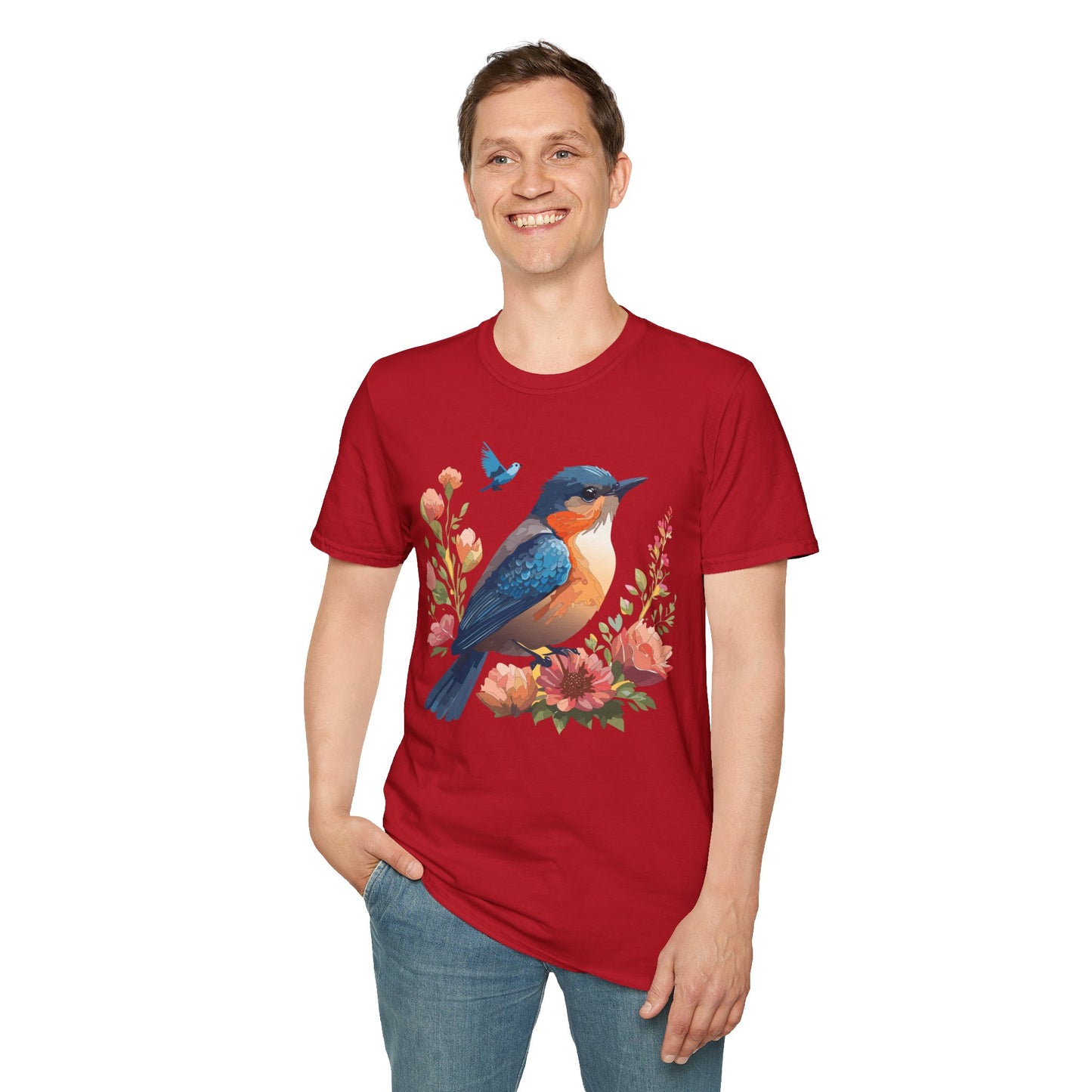 Bird T-Shirt, Floral Bird T Shirt, Shirt with Bird, Shirt with Animal