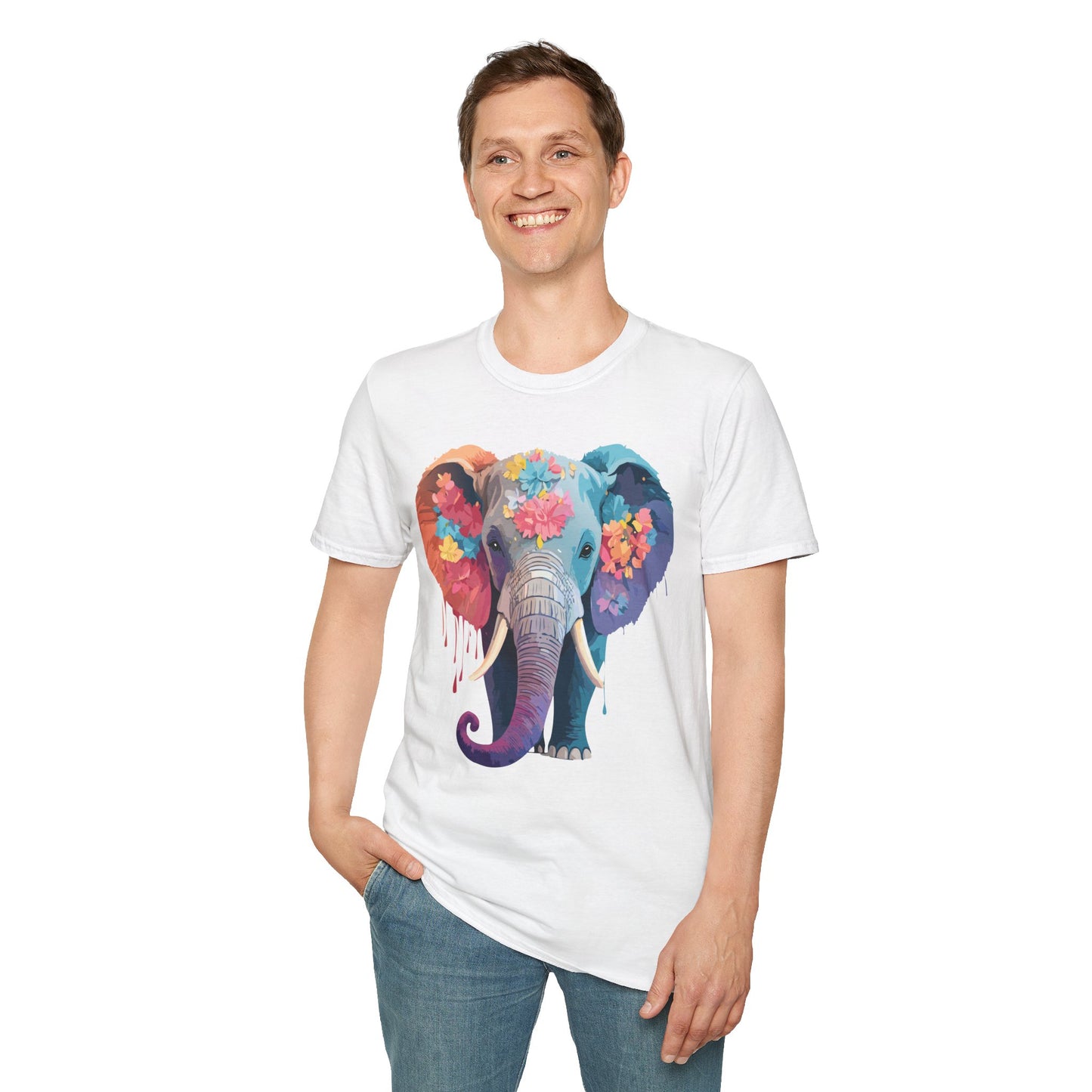 Elephant Shirt, T Shirt with Elephant, Elephant on T Shirt, T Shirt with Animation, Animals Tee Shirt
