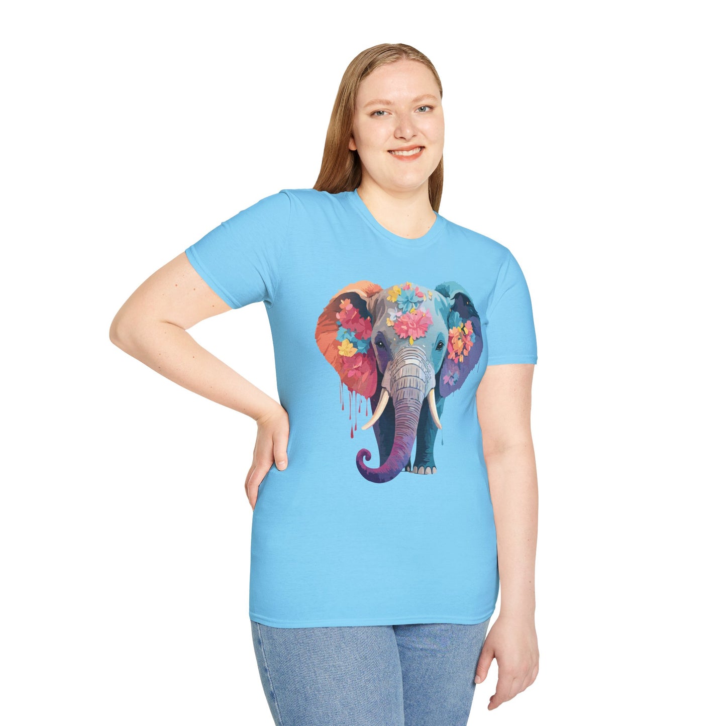 Elephant Shirt, T Shirt with Elephant, Elephant on T Shirt, T Shirt with Animation, Animals Tee Shirt