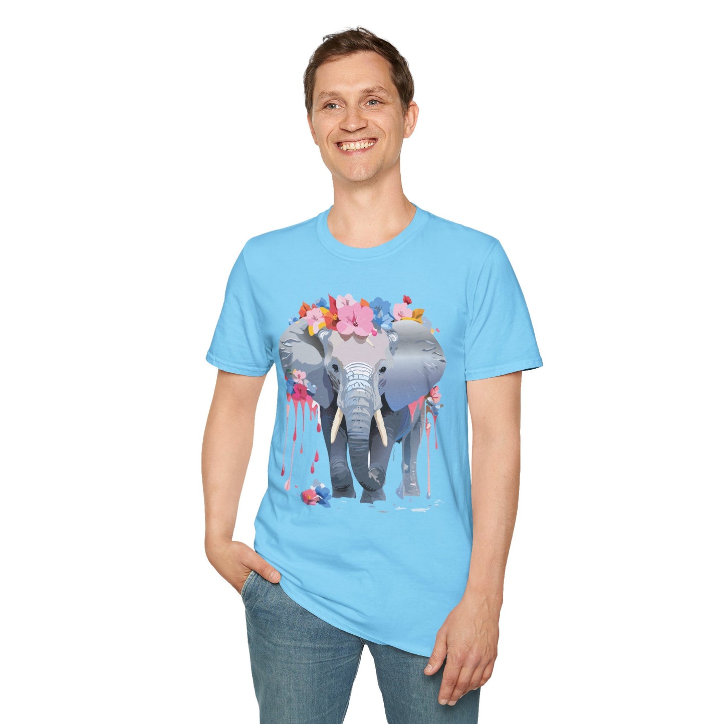 Elephant Shirt, T Shirt with Elephant, Elephant on T Shirt, T Shirt with Animation, Animals Tee Shirt