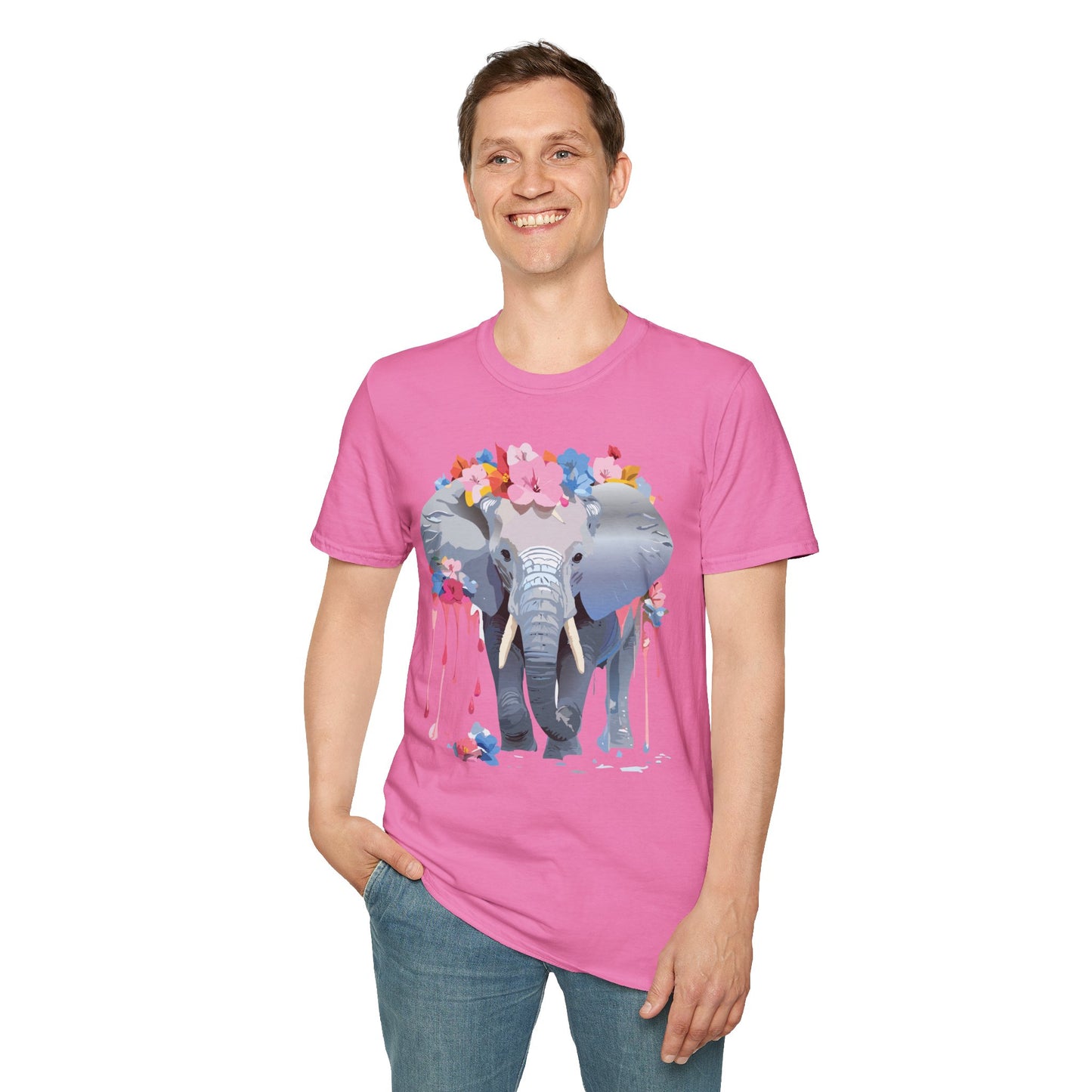 Elephant Shirt, T Shirt with Elephant, Elephant on T Shirt, T Shirt with Animation, Animals Tee Shirt
