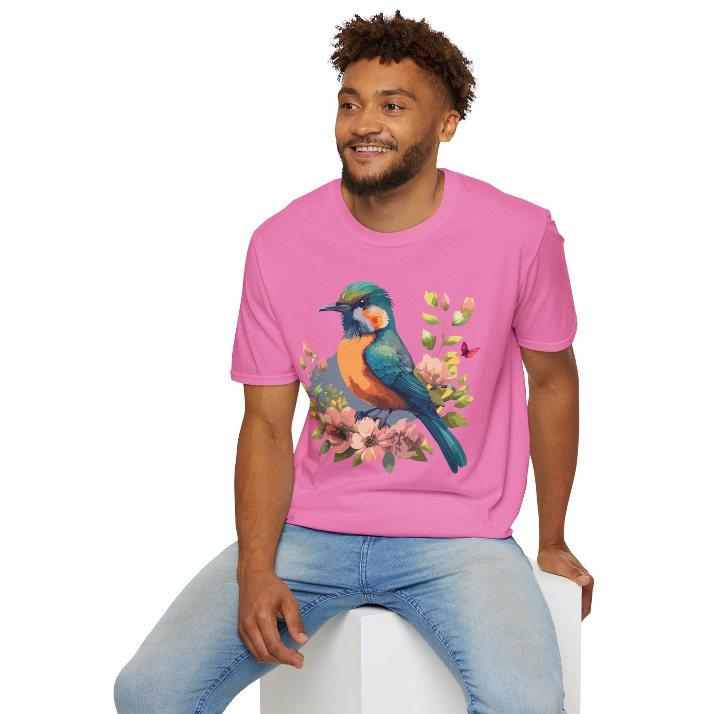 Bird T-Shirt, Floral Bird T Shirt, Shirt with Bird, Shirt with Animal