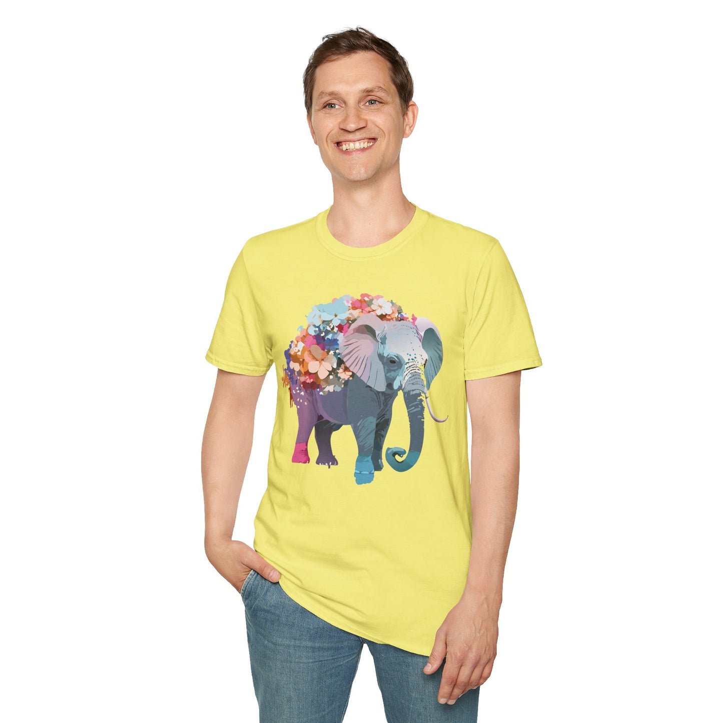 Elephant Shirt, T Shirt with Elephant, Elephant on T Shirt, T Shirt with Animation, Animals Tee Shirt