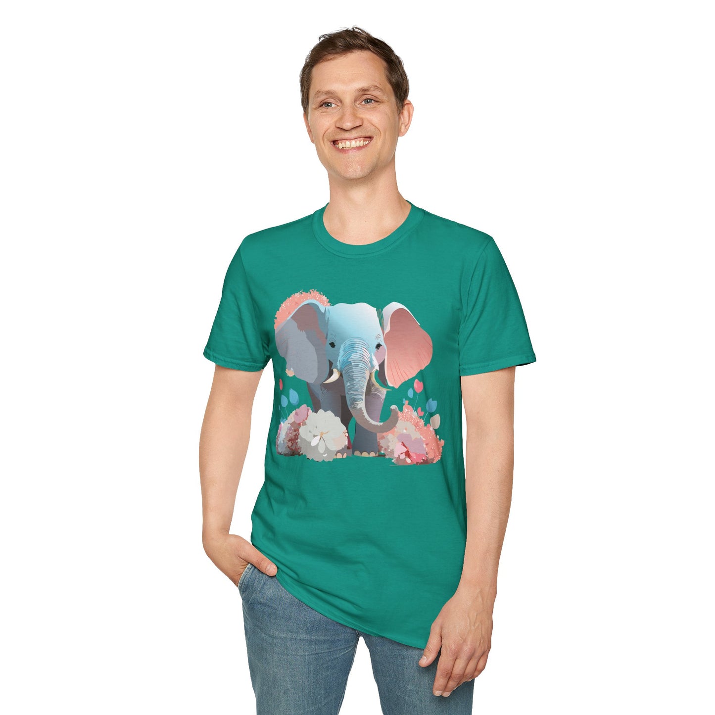 Elephant Shirt, T Shirt with Elephant, Elephant on T Shirt, T Shirt with Animation, Animals Tee Shirt
