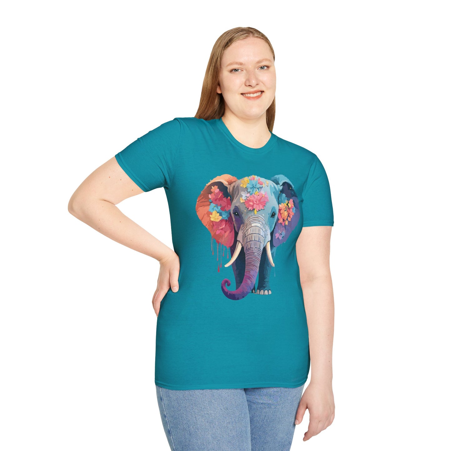 Elephant Shirt, T Shirt with Elephant, Elephant on T Shirt, T Shirt with Animation, Animals Tee Shirt