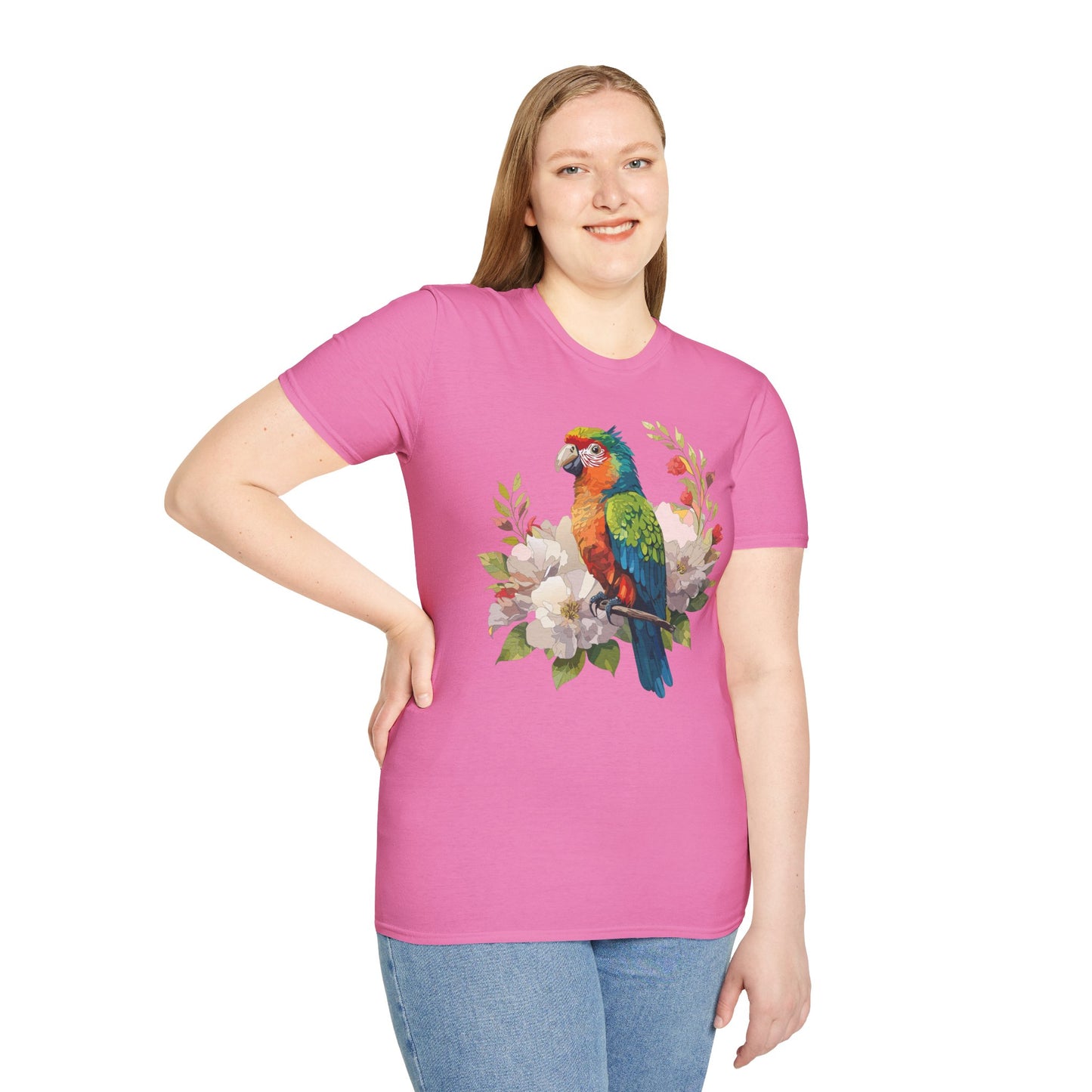 Bird T-Shirt, Floral Bird T Shirt, Shirt with Bird, Shirt with Animal