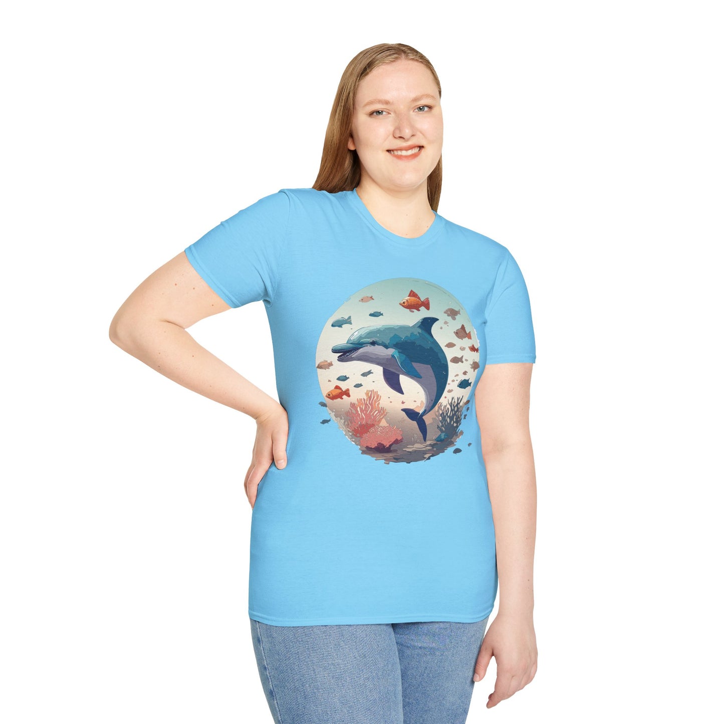 Dolphin Shirts, Shirt with Dolphin, Fish Tee Shirt, Animal Shirt