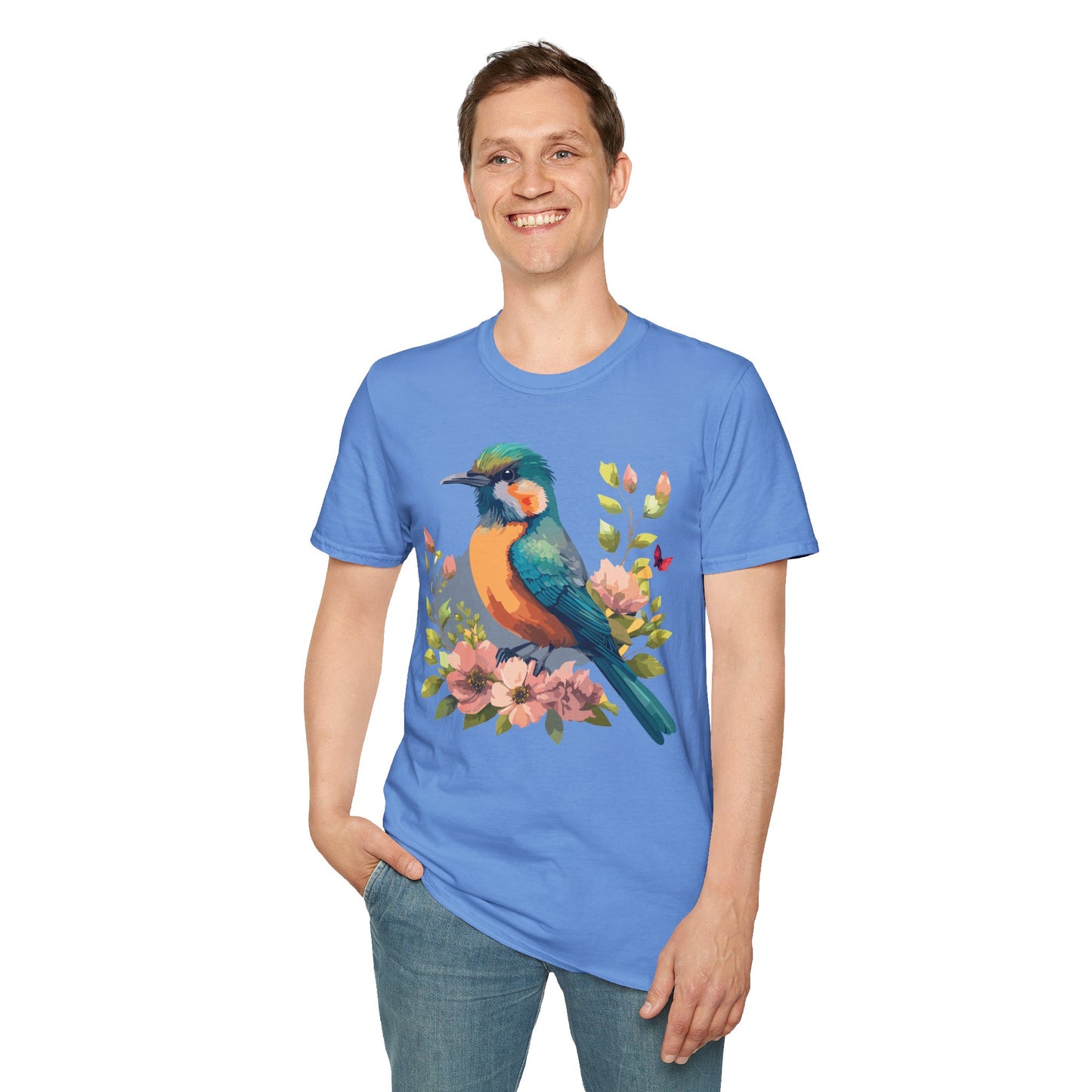 Bird T-Shirt, Floral Bird T Shirt, Shirt with Bird, Shirt with Animal