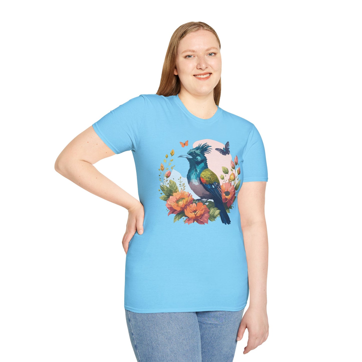 Bird T-Shirt, Floral Bird T Shirt, Shirt with Bird, Shirt with Animal