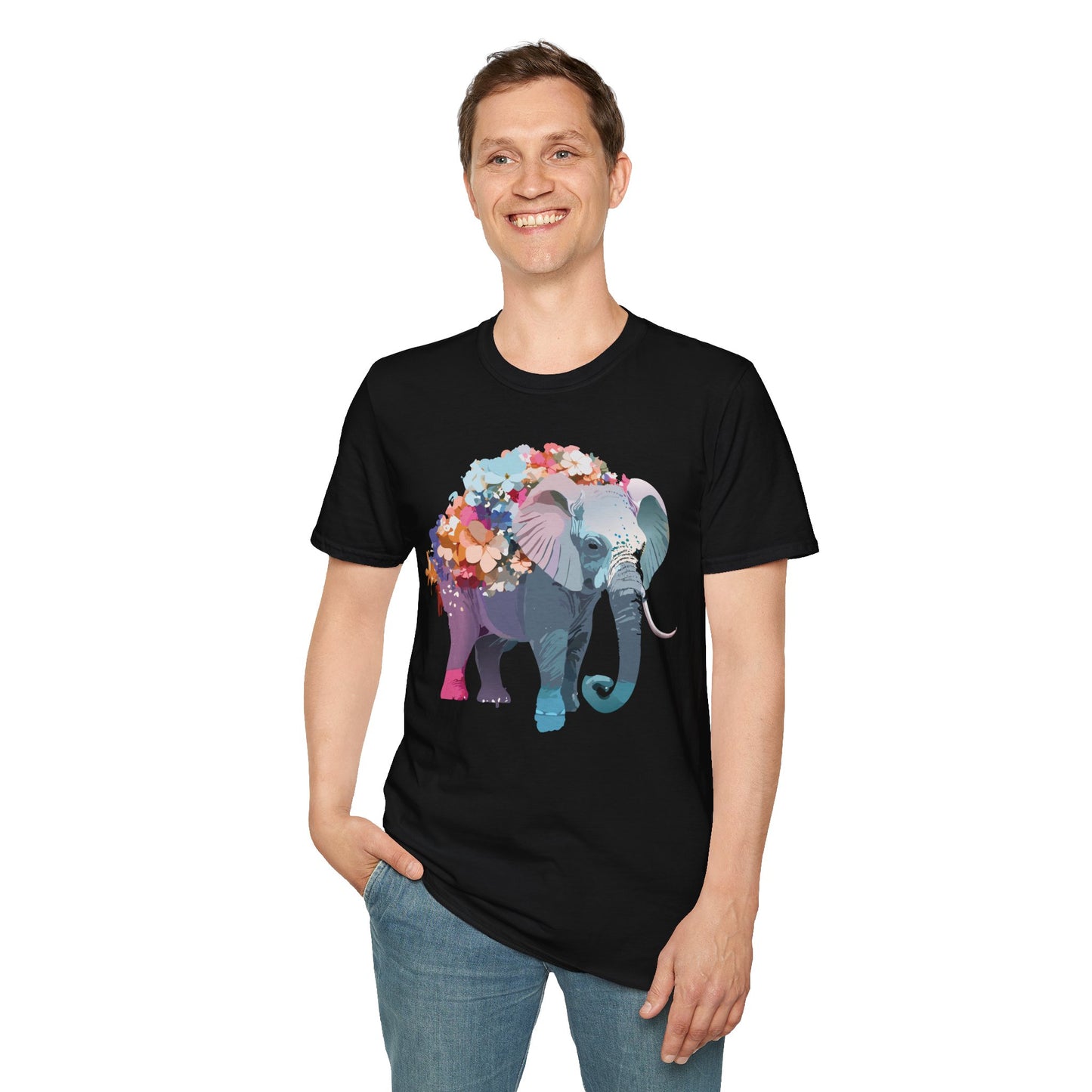 Elephant Shirt, T Shirt with Elephant, Elephant on T Shirt, T Shirt with Animation, Animals Tee Shirt