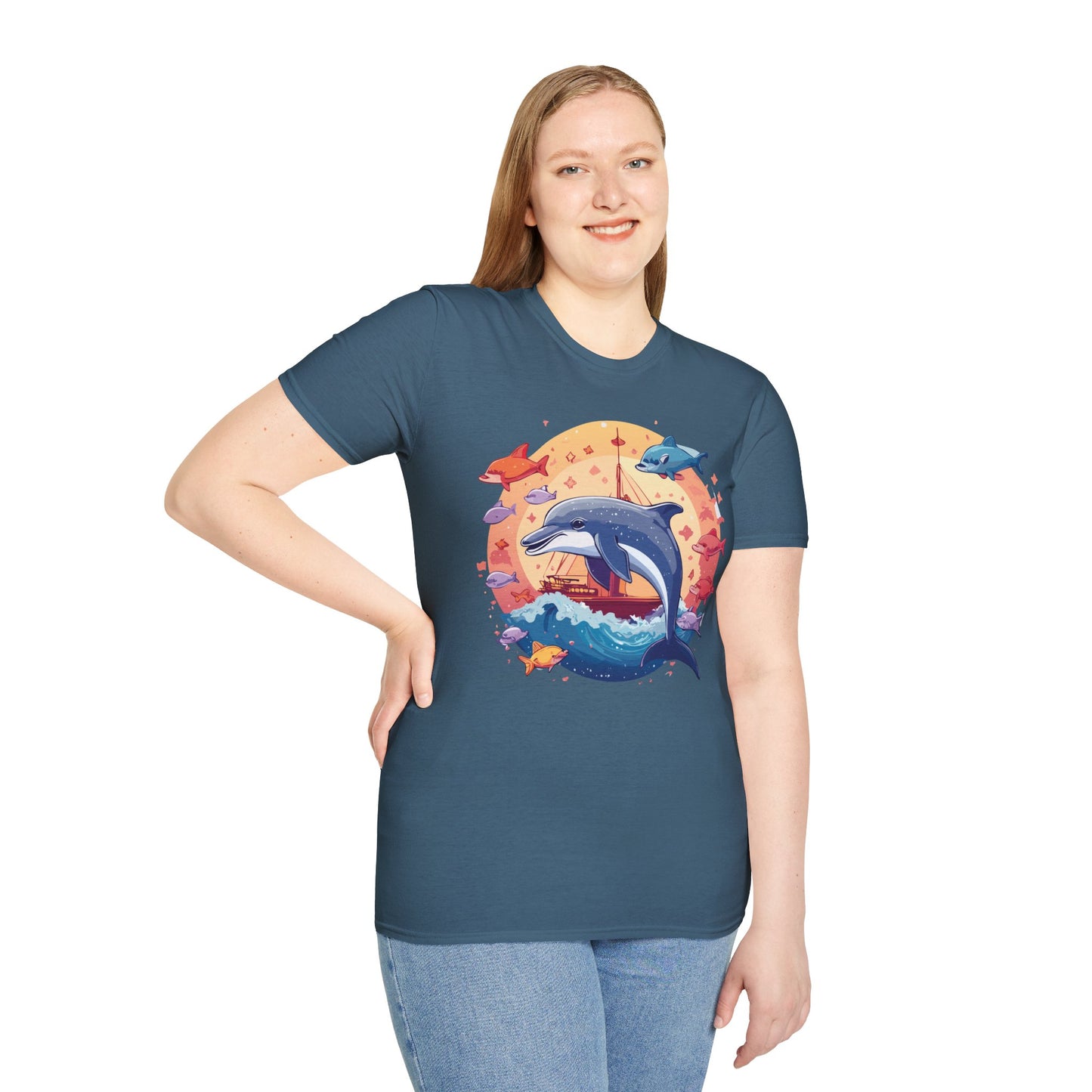 Dolphin Shirts, Shirt with Dolphin, Fish Tee Shirt, Animal Shirt