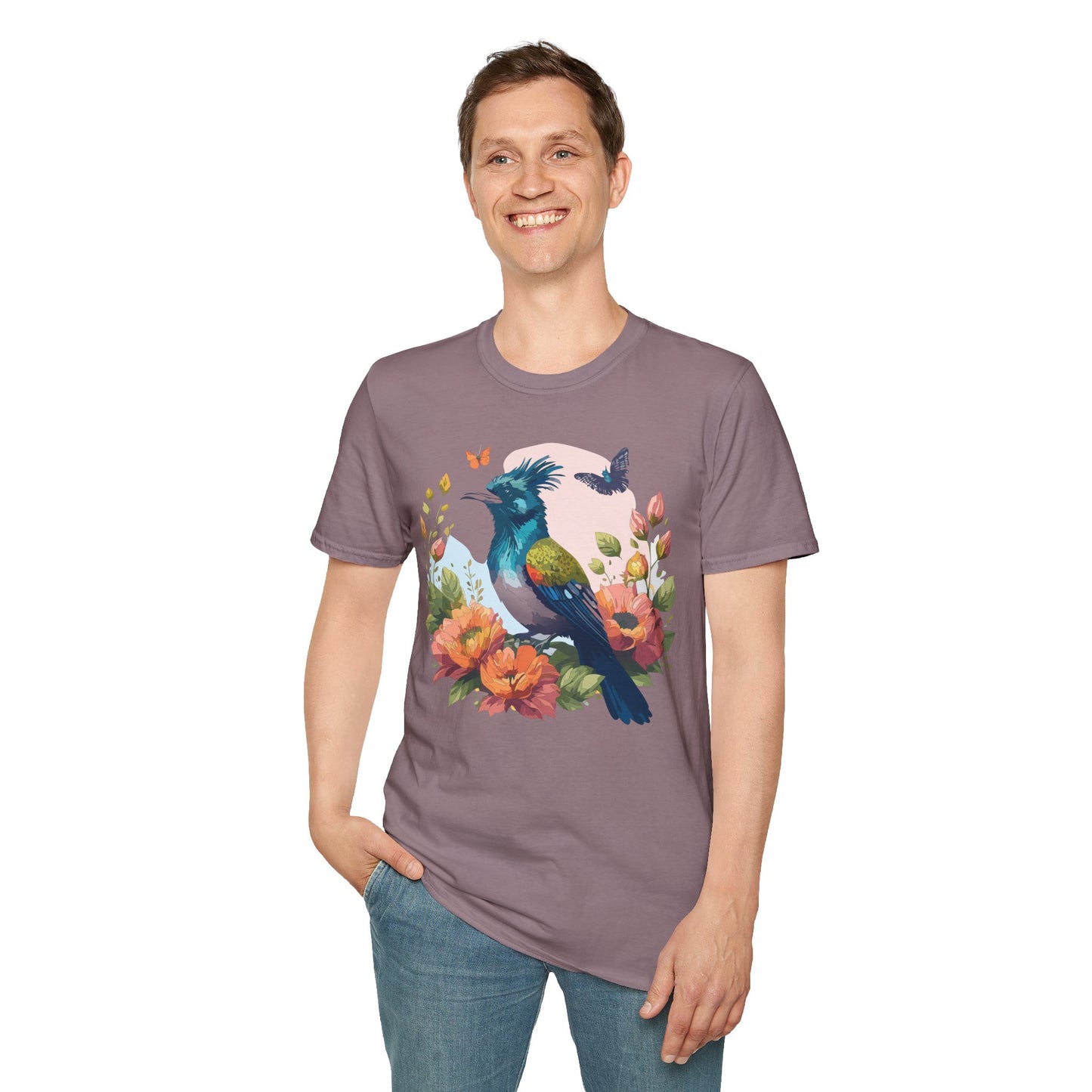 Bird T-Shirt, Floral Bird T Shirt, Shirt with Bird, Shirt with Animal