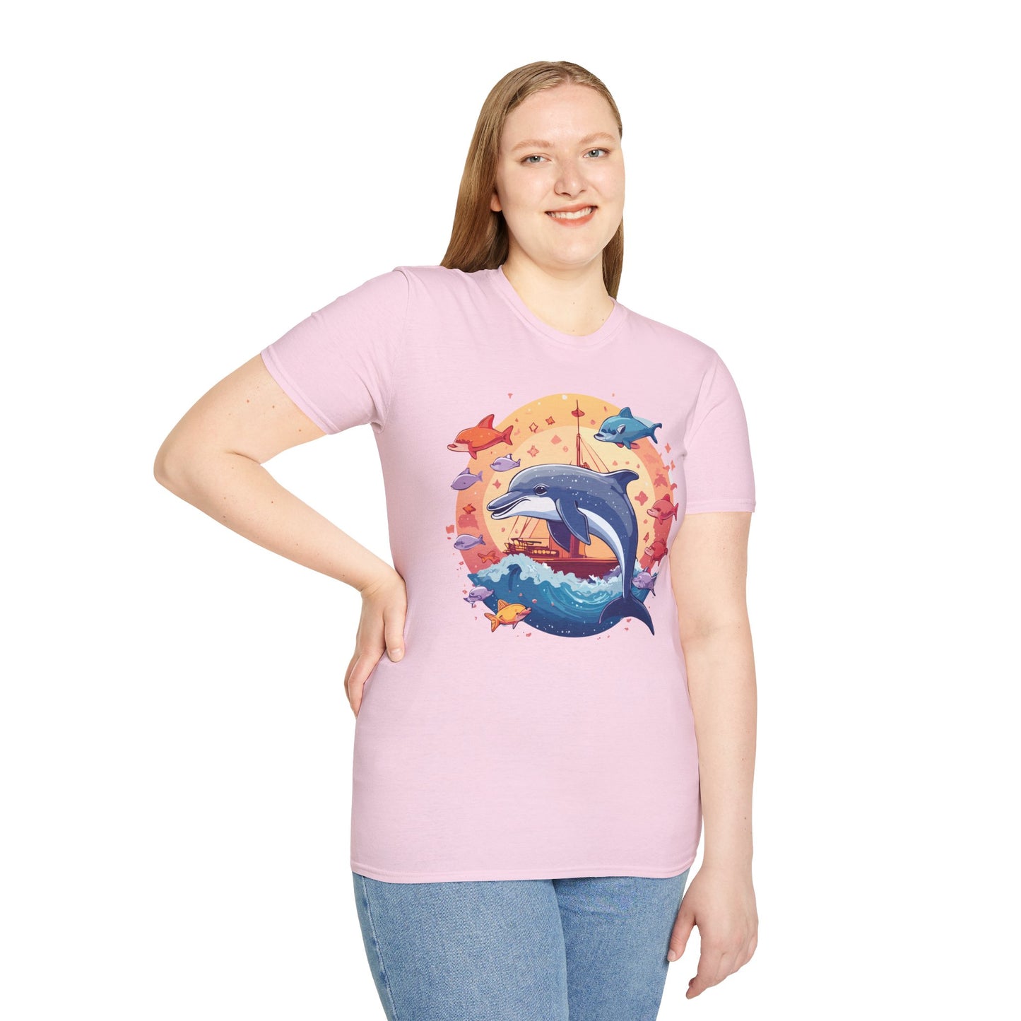 Dolphin Shirts, Shirt with Dolphin, Fish Tee Shirt, Animal Shirt