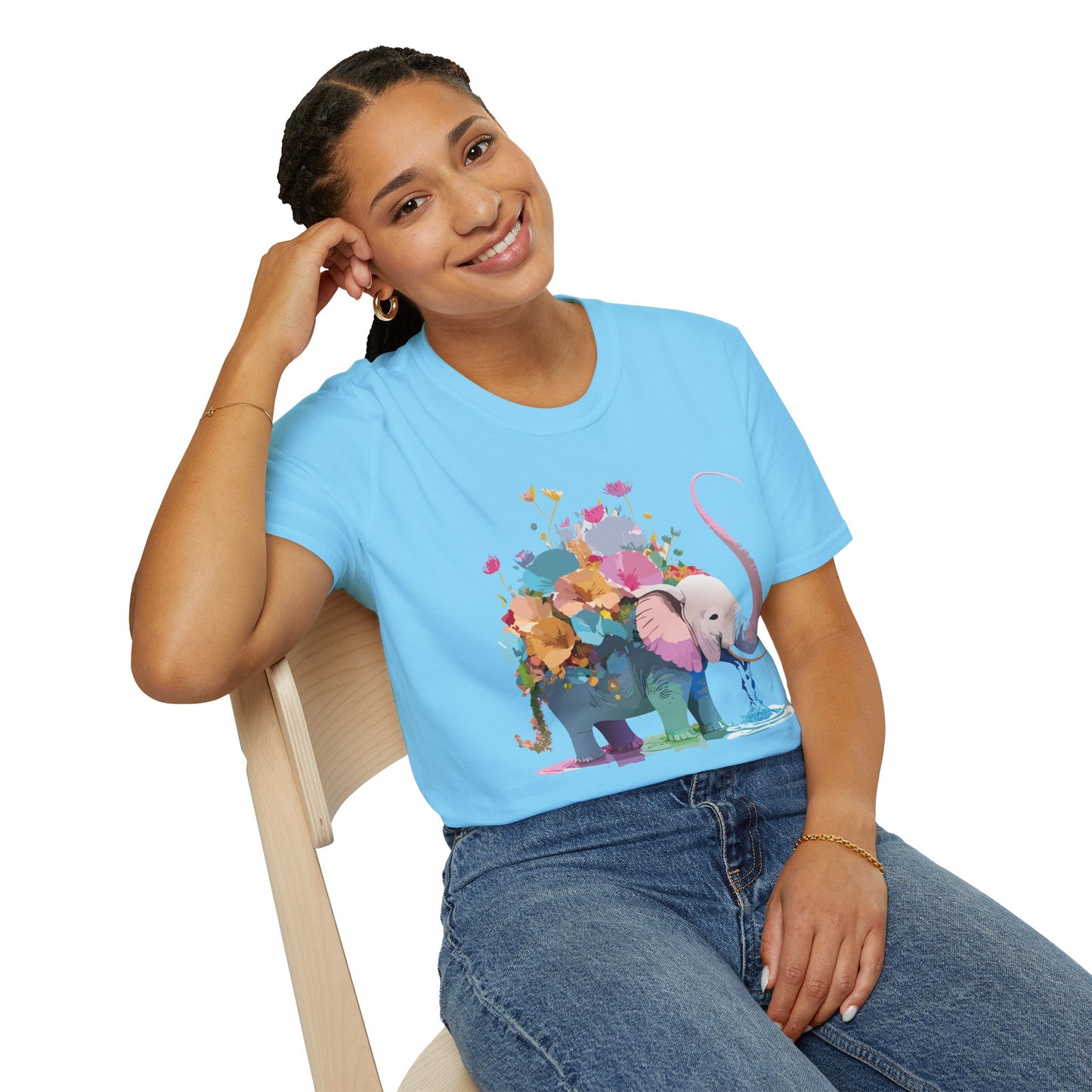 Elephant Shirt, T Shirt with Elephant, Elephant on T Shirt, T Shirt with Animation, Animals Tee Shirt