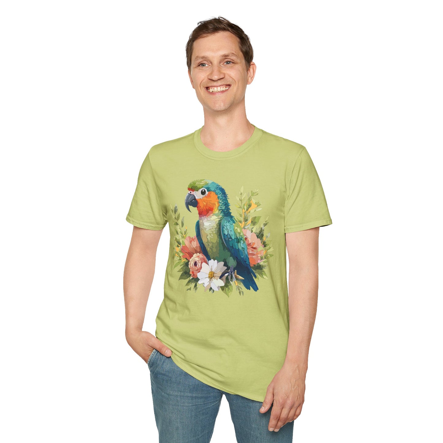 Bird T-Shirt, Floral Bird T Shirt, Shirt with Bird, Shirt with Animal