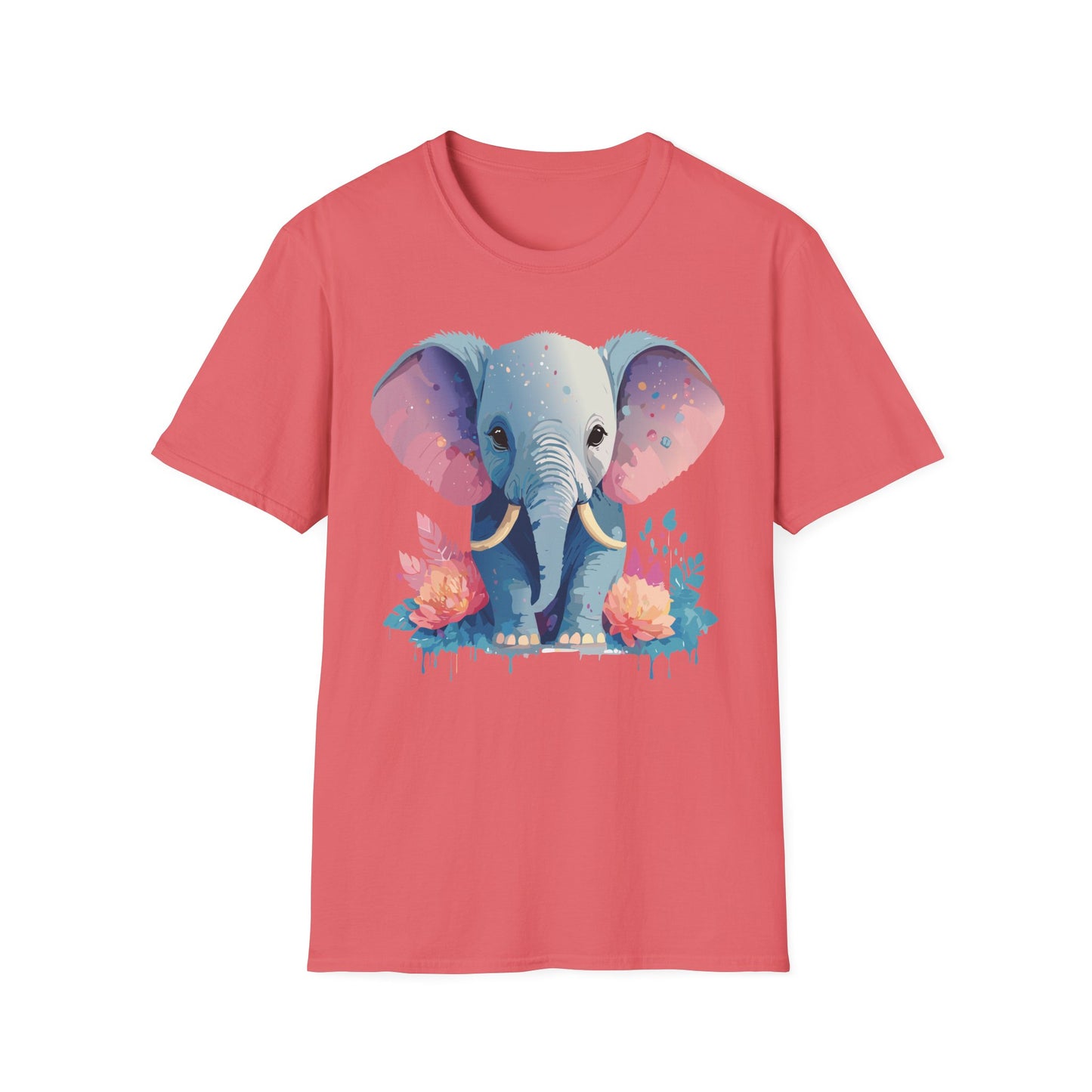Elephant Shirt, T Shirt with Elephant, Elephant on T Shirt, T Shirt with Animation, Animals Tee Shirt
