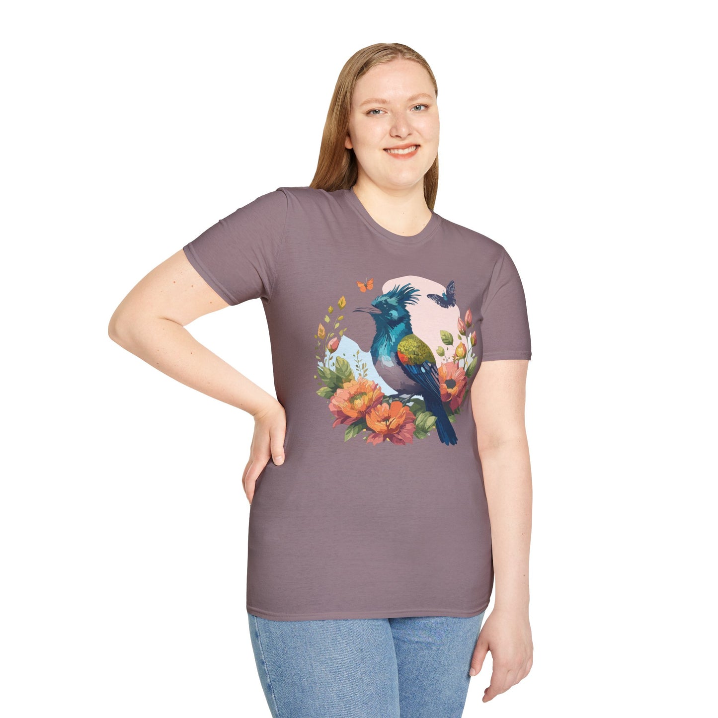 Bird T-Shirt, Floral Bird T Shirt, Shirt with Bird, Shirt with Animal