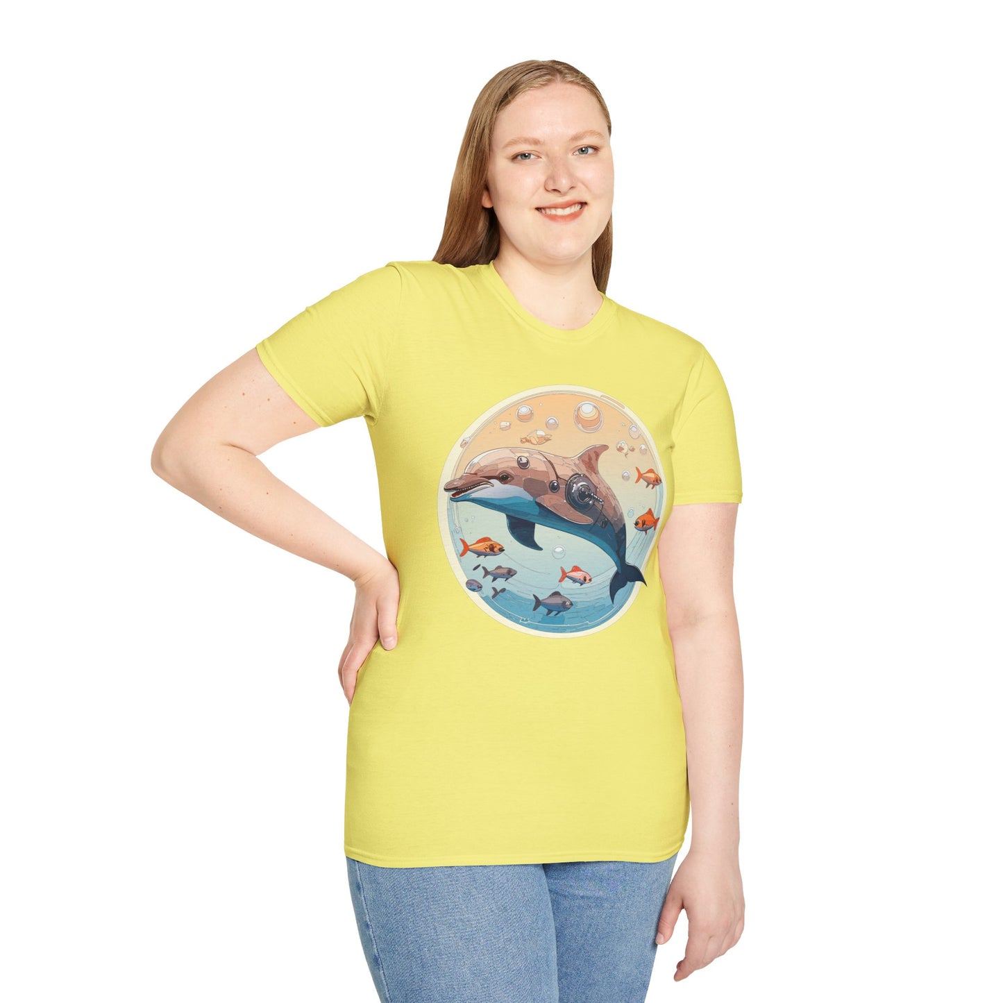 Dolphin Graphic Unisex Softstyle 100 Cotton Tee 6