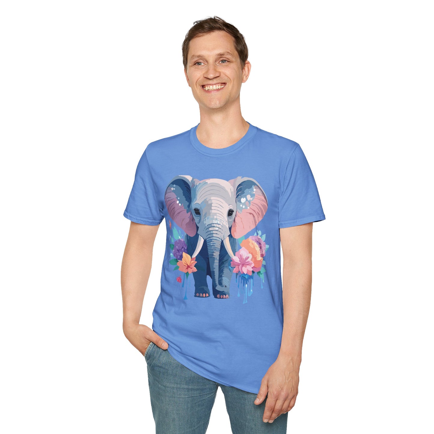 Elephant Shirt, T Shirt with Elephant, Elephant on T Shirt, T Shirt with Animation, Animals Tee Shirt