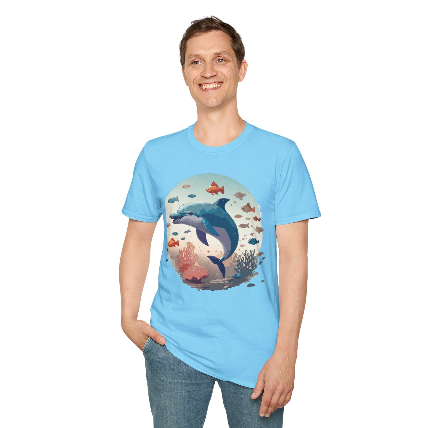 Dolphin Shirts, Shirt with Dolphin, Fish Tee Shirt, Animal Shirt