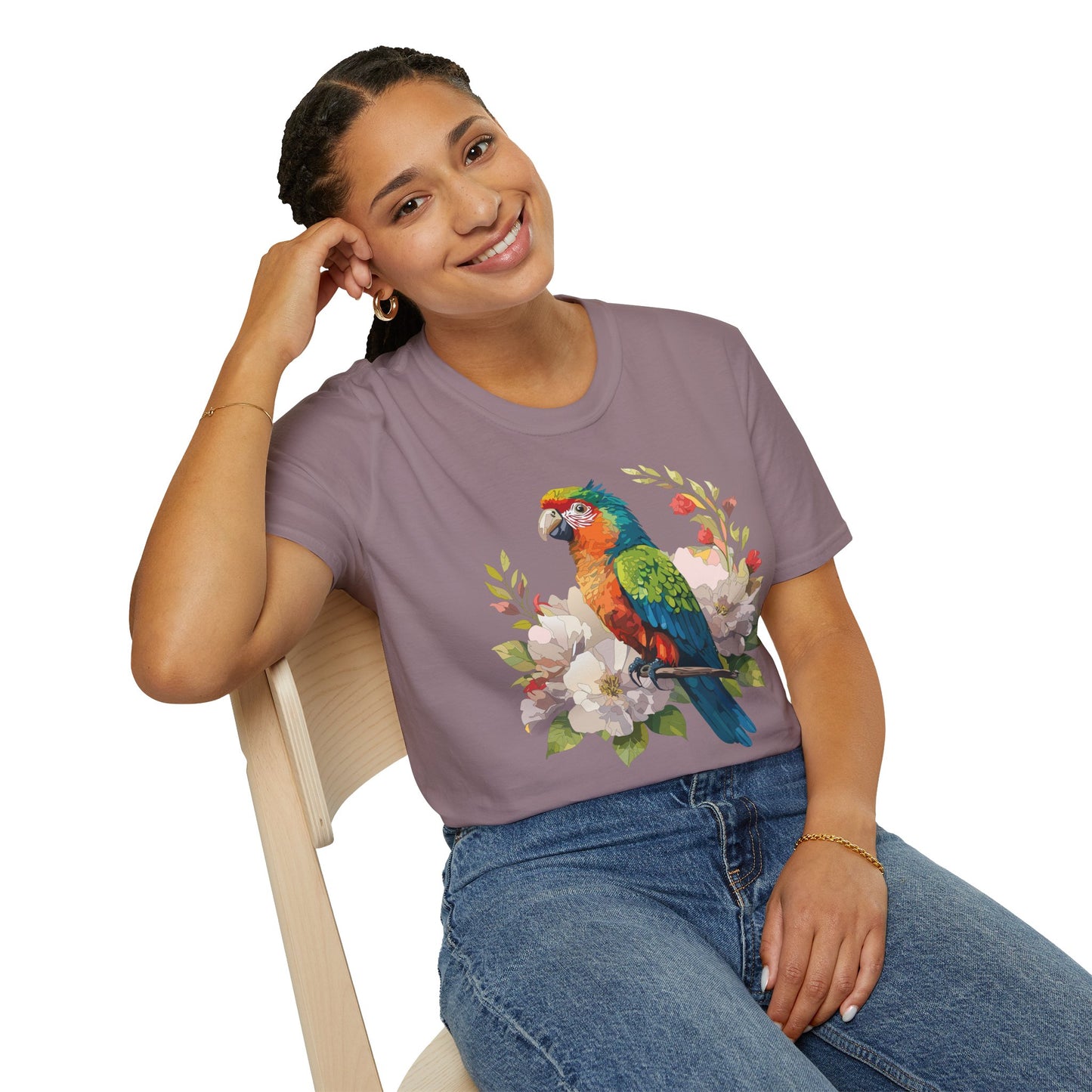 Bird T-Shirt, Floral Bird T Shirt, Shirt with Bird, Shirt with Animal