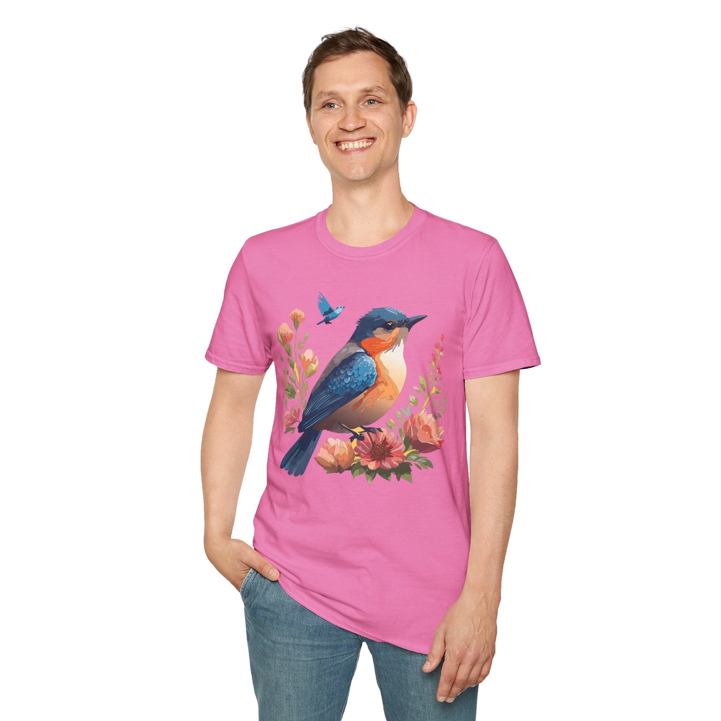 Bird T-Shirt, Floral Bird T Shirt, Shirt with Bird, Shirt with Animal