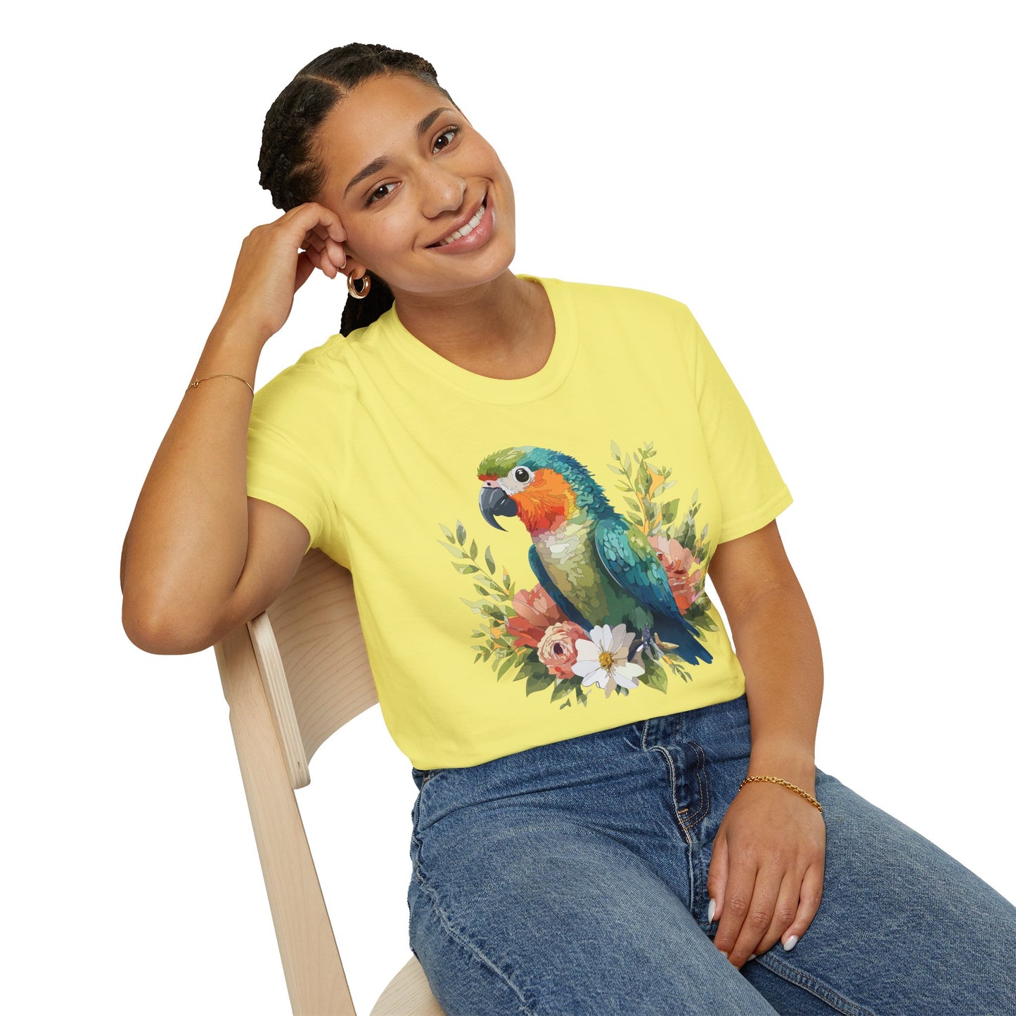 Bird T-Shirt, Floral Bird T Shirt, Shirt with Bird, Shirt with Animal
