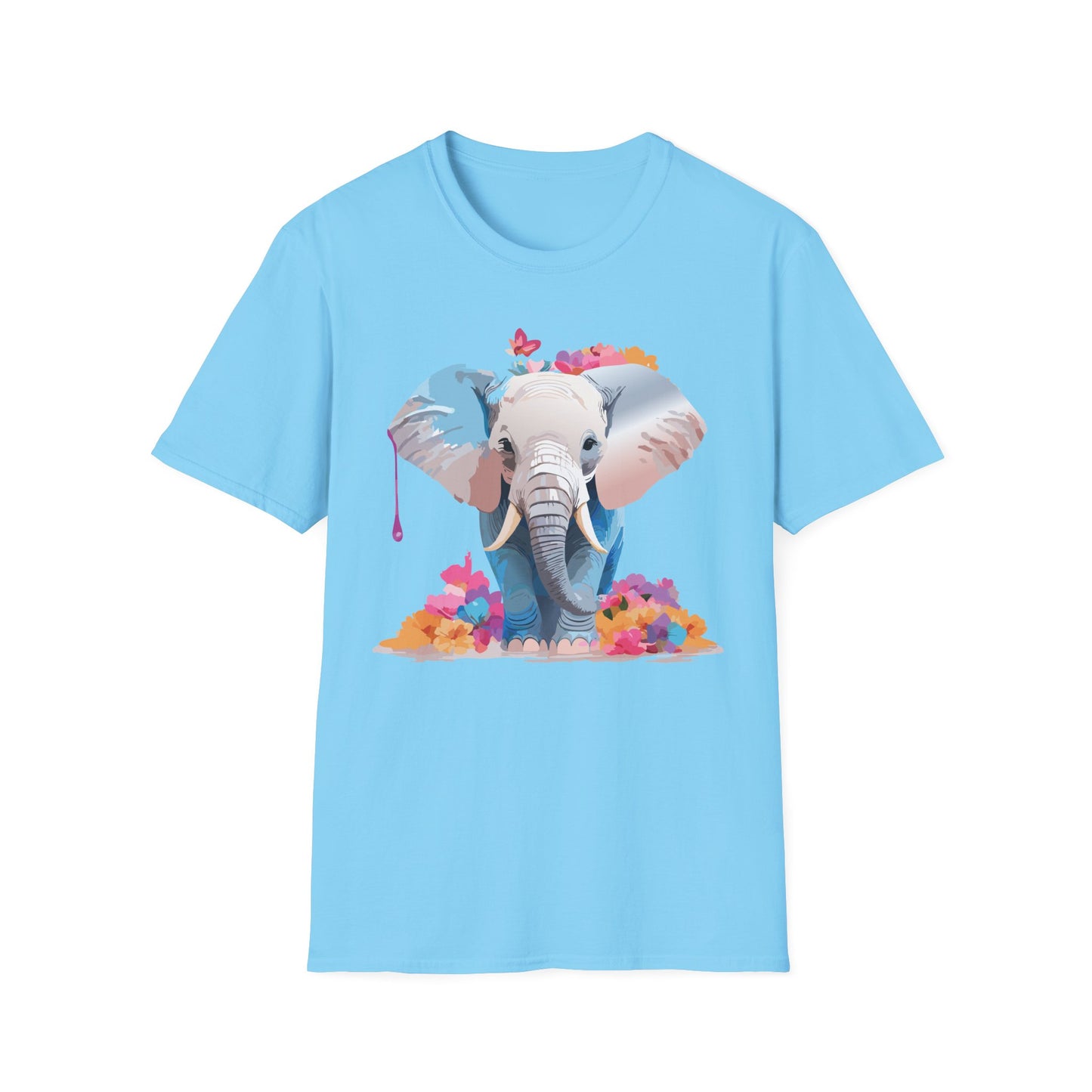 Elephant Shirt, T Shirt with Elephant, Elephant on T Shirt, T Shirt with Animation, Animals Tee Shirt