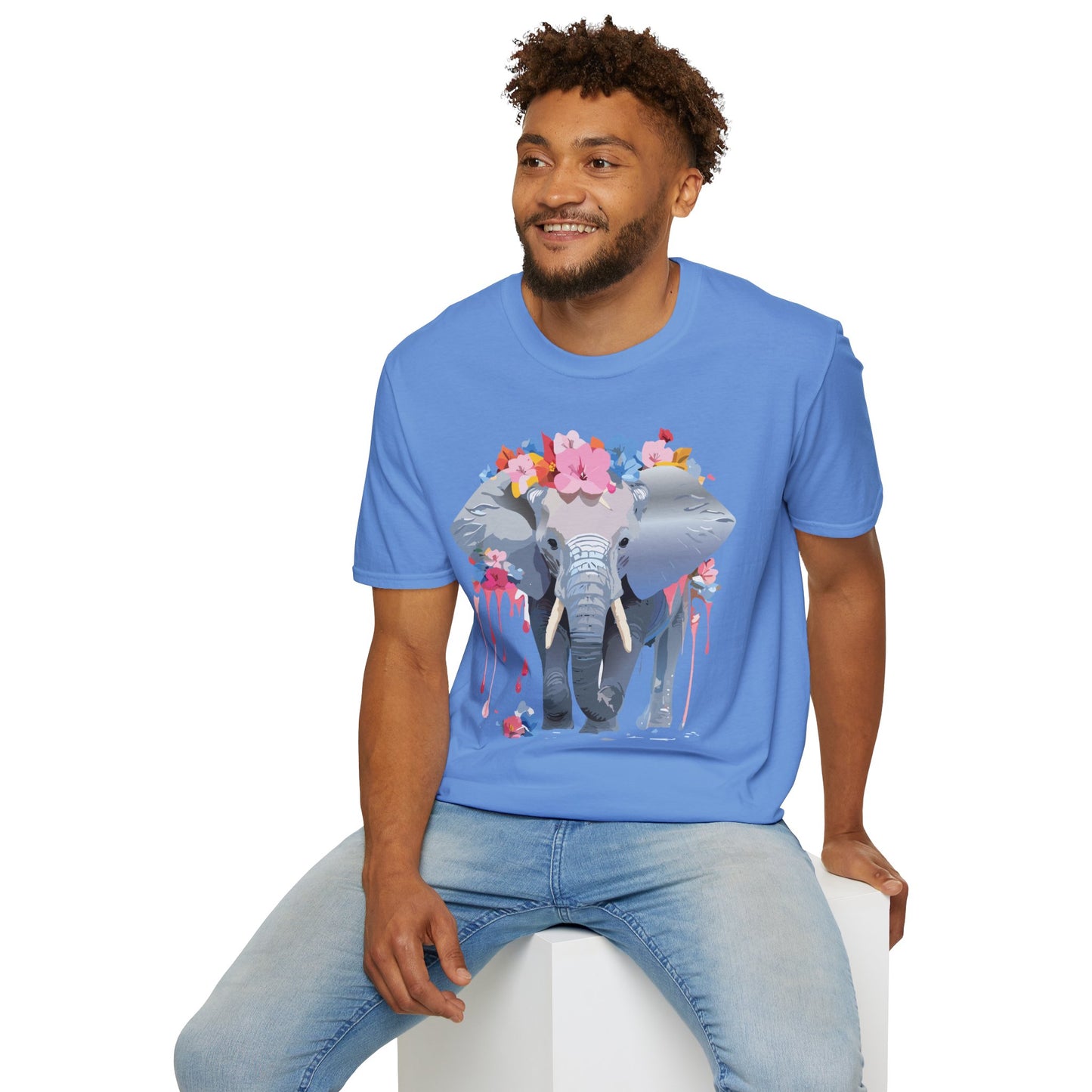 Elephant Shirt, T Shirt with Elephant, Elephant on T Shirt, T Shirt with Animation, Animals Tee Shirt