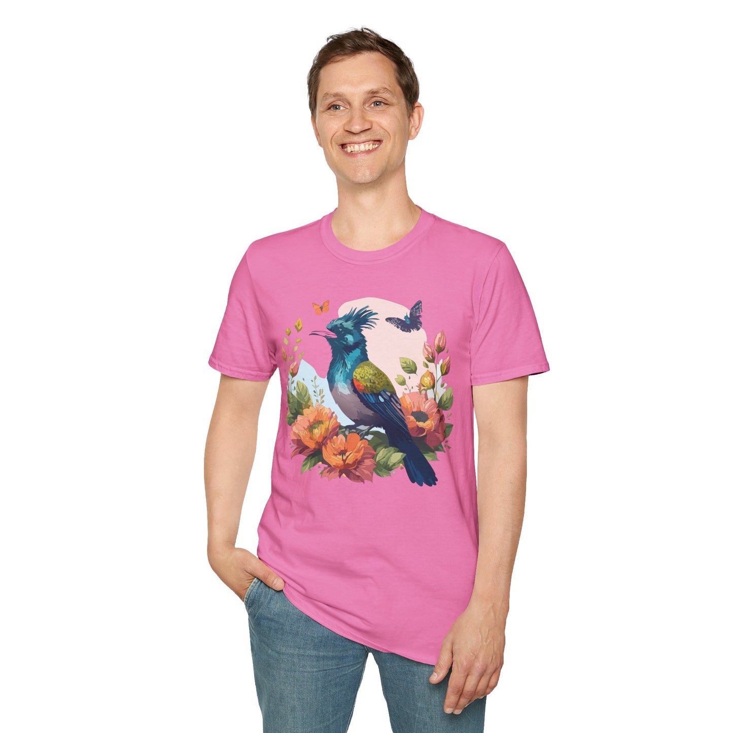Bird T-Shirt, Floral Bird T Shirt, Shirt with Bird, Shirt with Animal