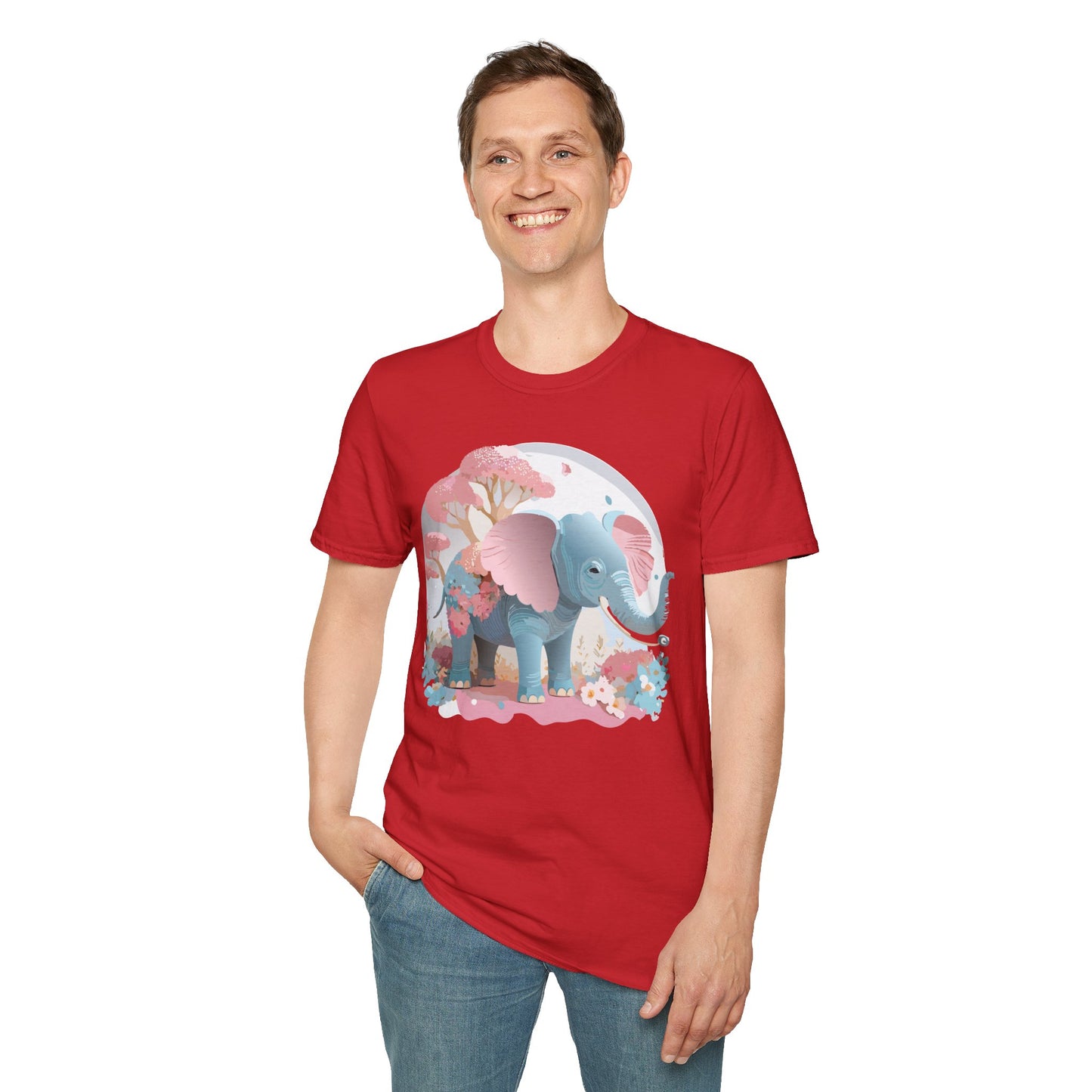 Elephant Shirt, T Shirt with Elephant, Elephant on T Shirt, T Shirt with Animation, Animals Tee Shirt