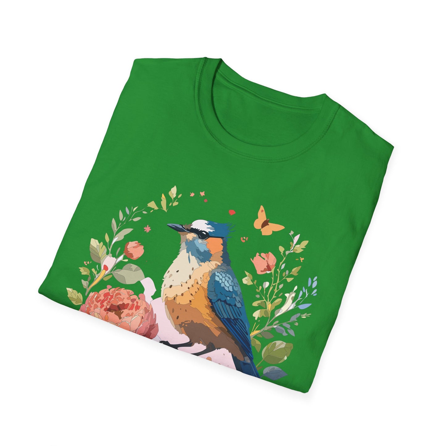 Bird T-Shirt, Floral Bird T Shirt, Shirt with Bird, Shirt with Animal