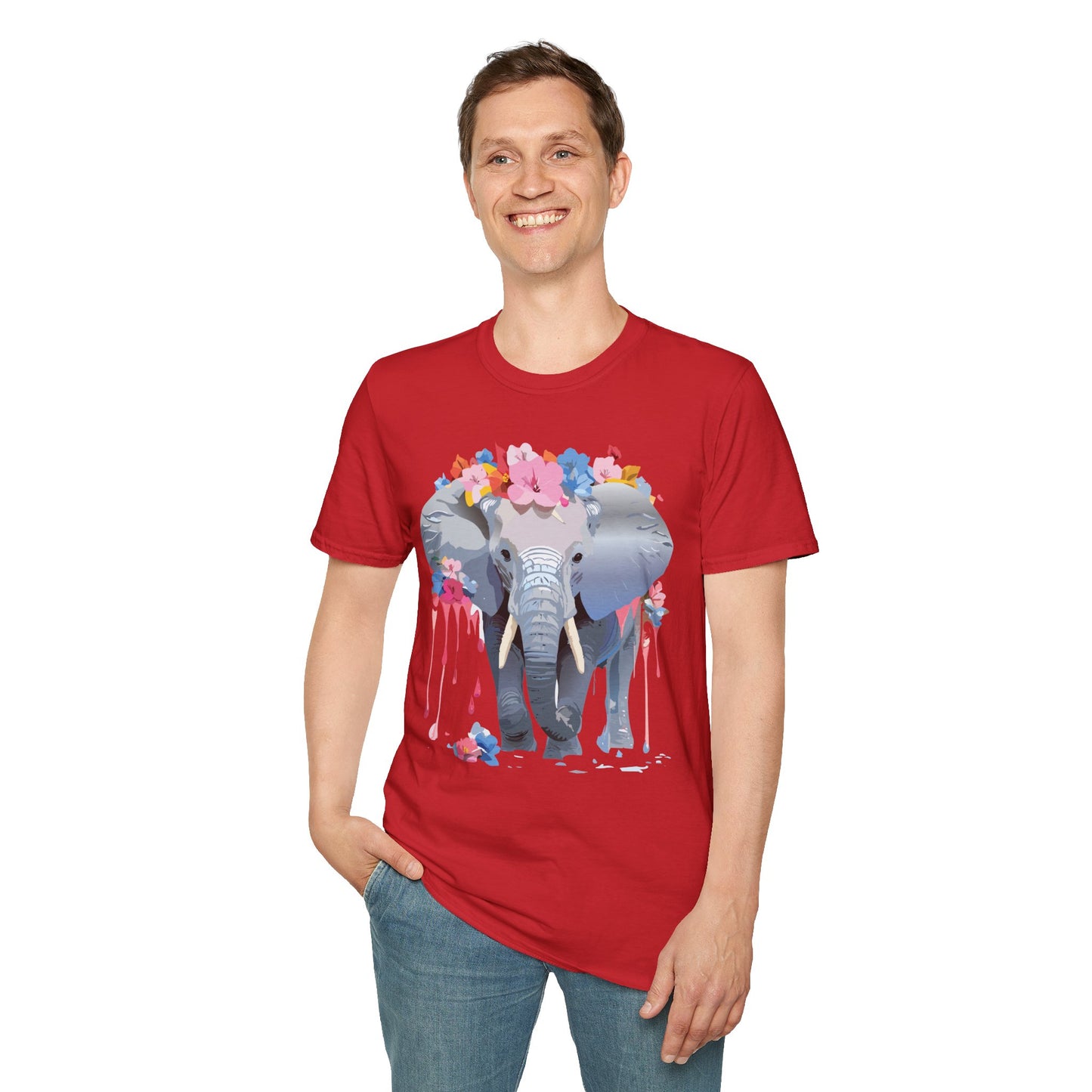 Elephant Shirt, T Shirt with Elephant, Elephant on T Shirt, T Shirt with Animation, Animals Tee Shirt