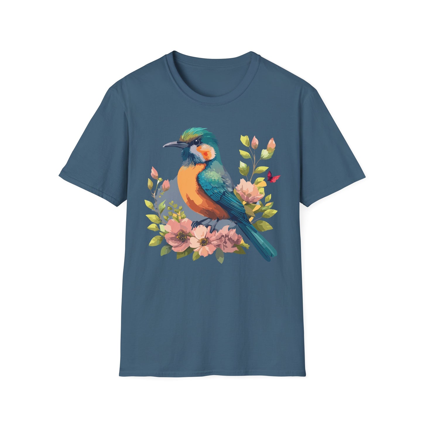 Bird T-Shirt, Floral Bird T Shirt, Shirt with Bird, Shirt with Animal