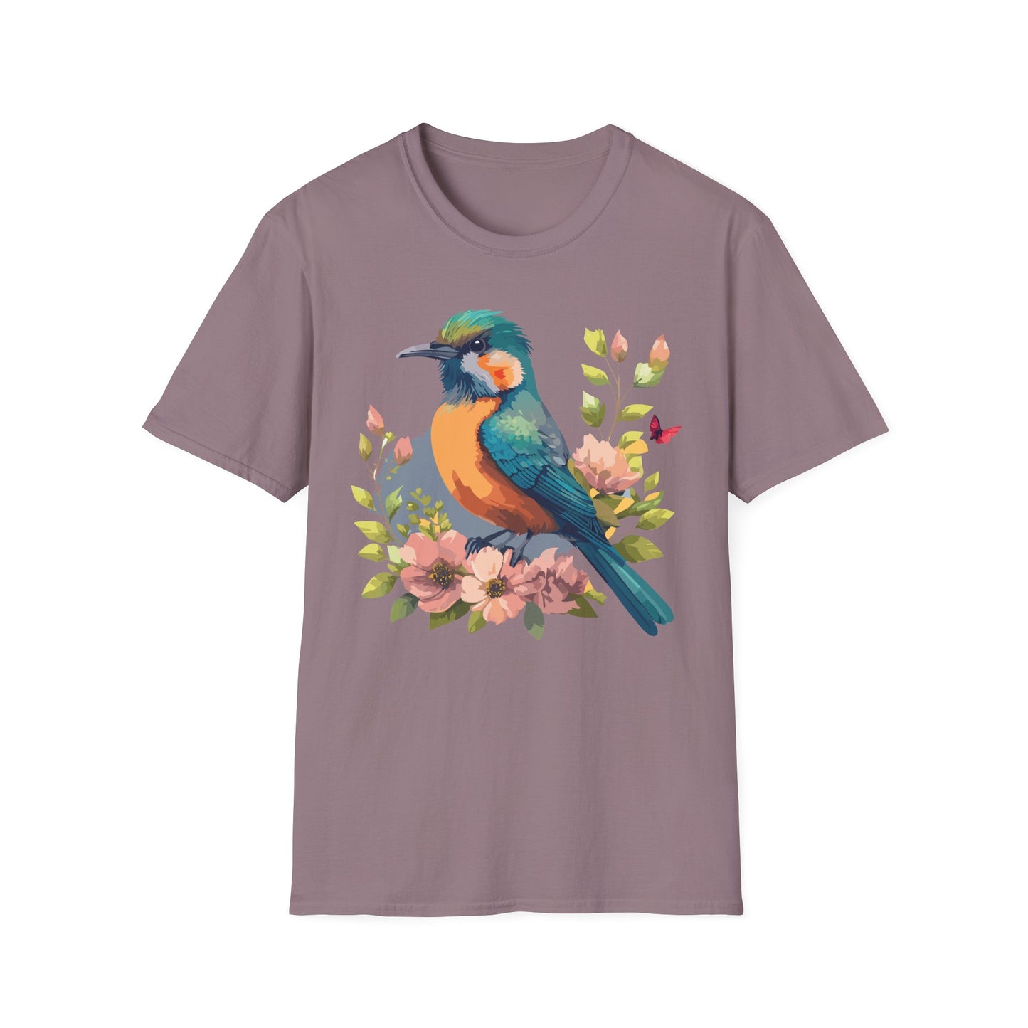 Bird T-Shirt, Floral Bird T Shirt, Shirt with Bird, Shirt with Animal