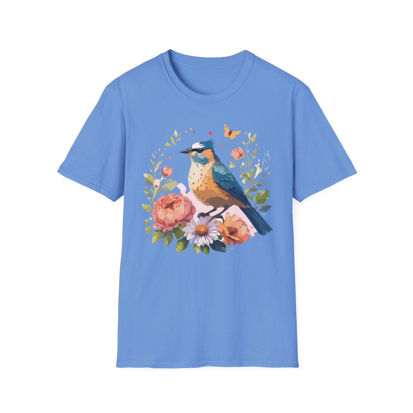 Bird T-Shirt, Floral Bird T Shirt, Shirt with Bird, Shirt with Animal